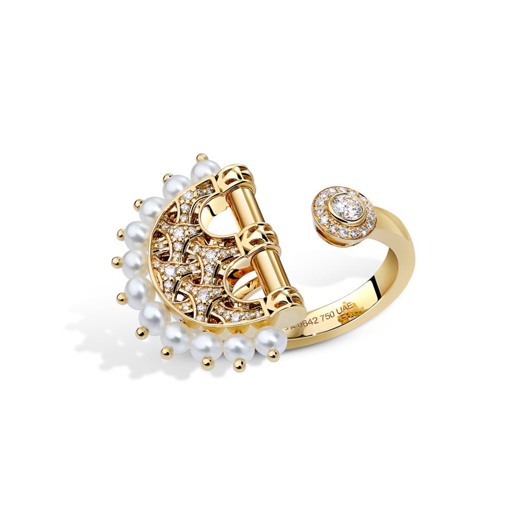 Heritage Agate Full Diamond Ring — Pearl#Stone_Pearl