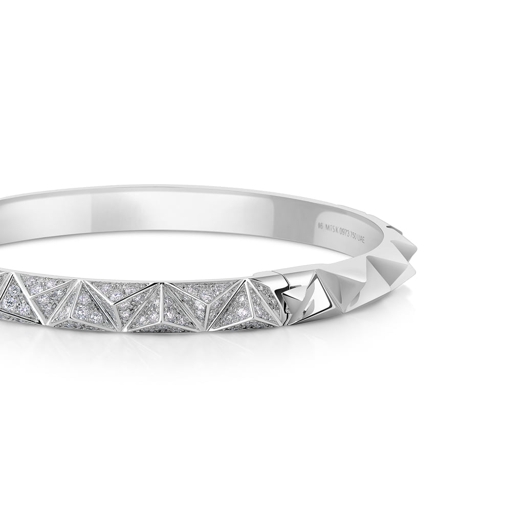 Tilal Full Diamond Bangle#Gold_White Gold