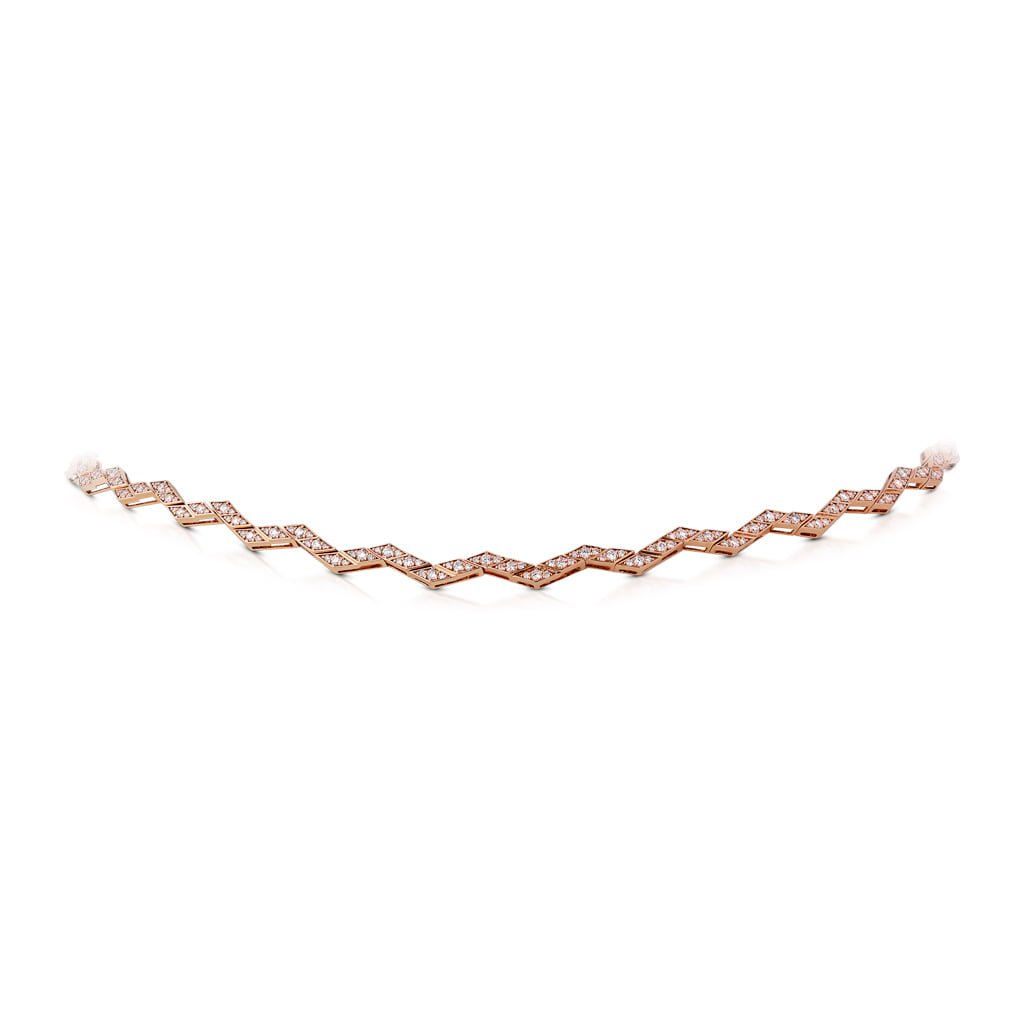 Eternity Small Full Diamond Rose Gold Necklace