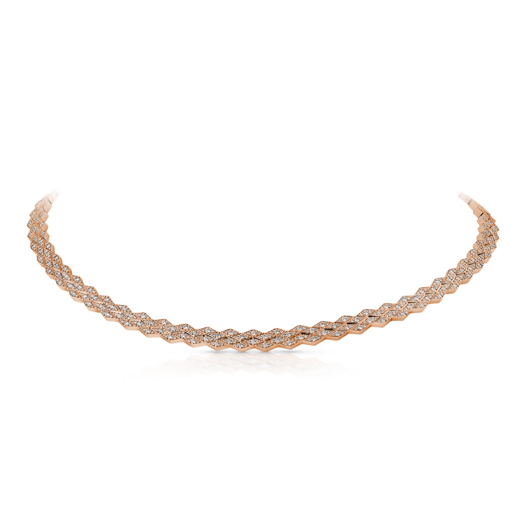 Eternity Large Full Diamond White Gold Necklace