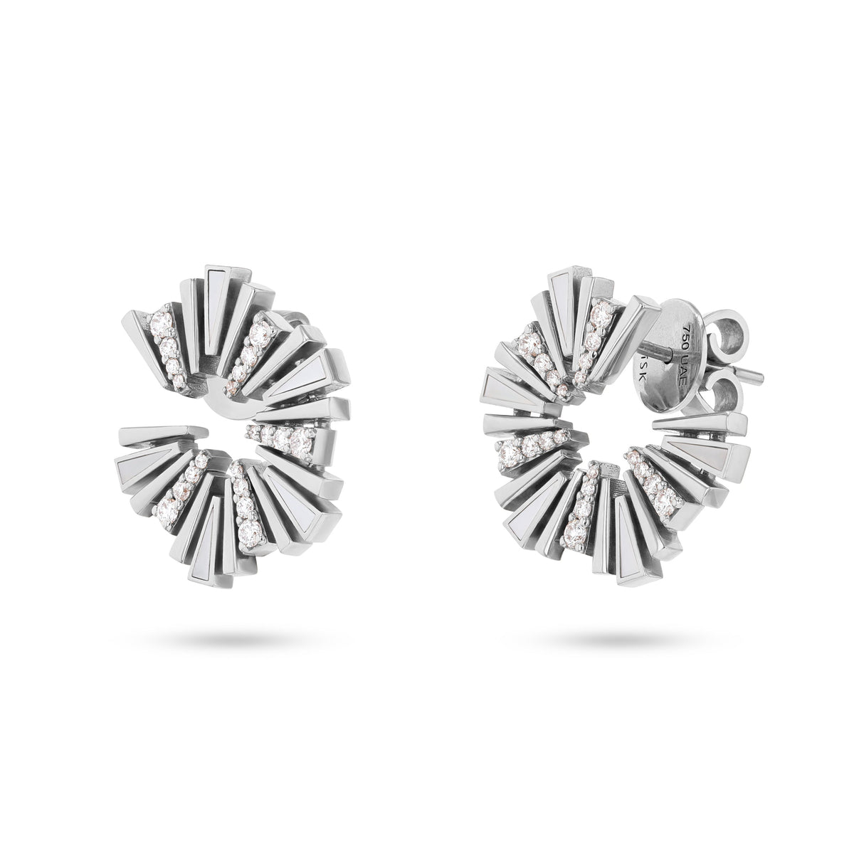 Al Fajr Small Hoop Earrings#Gold_White Gold