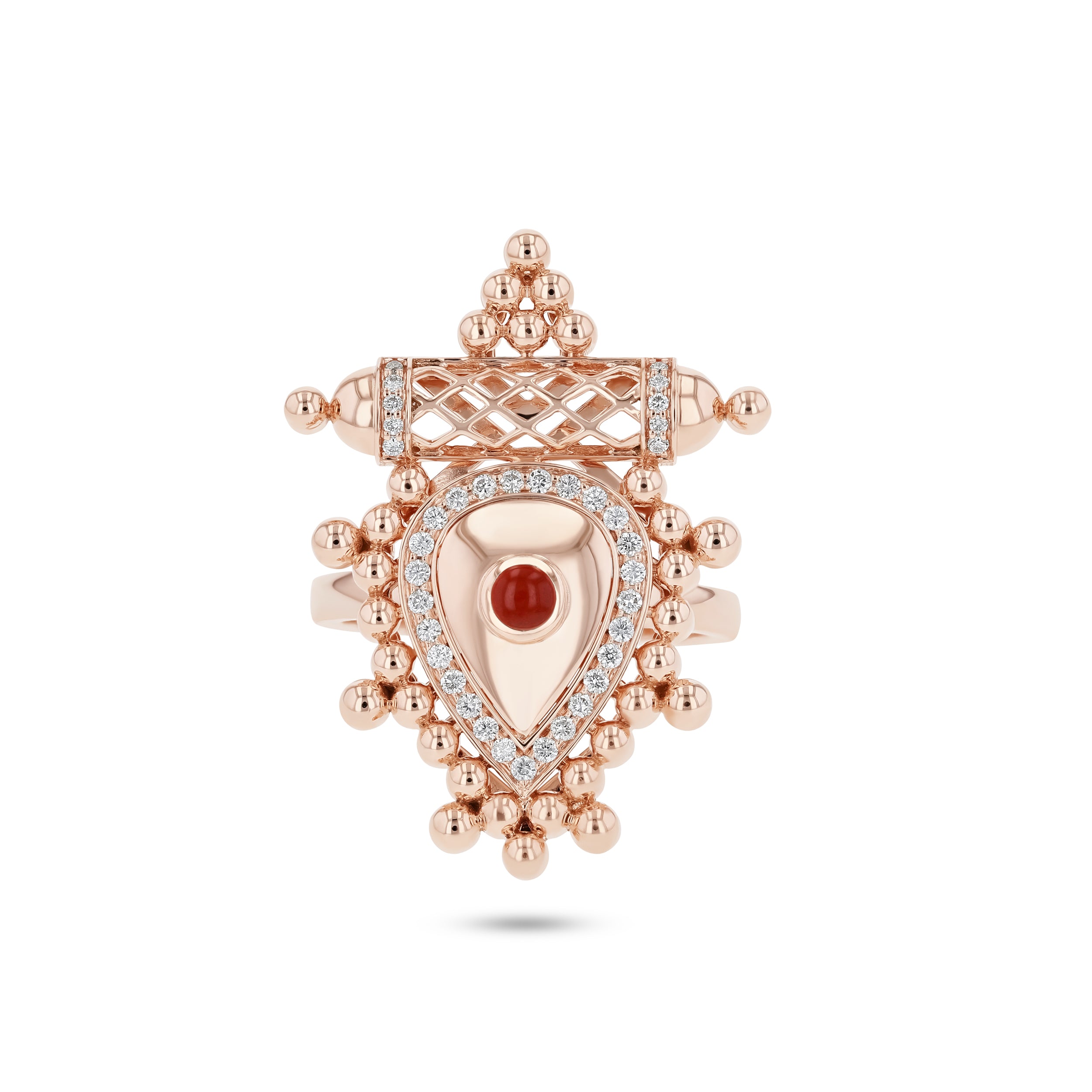 Al Qasr Large Ring – Agate | Rose Gold