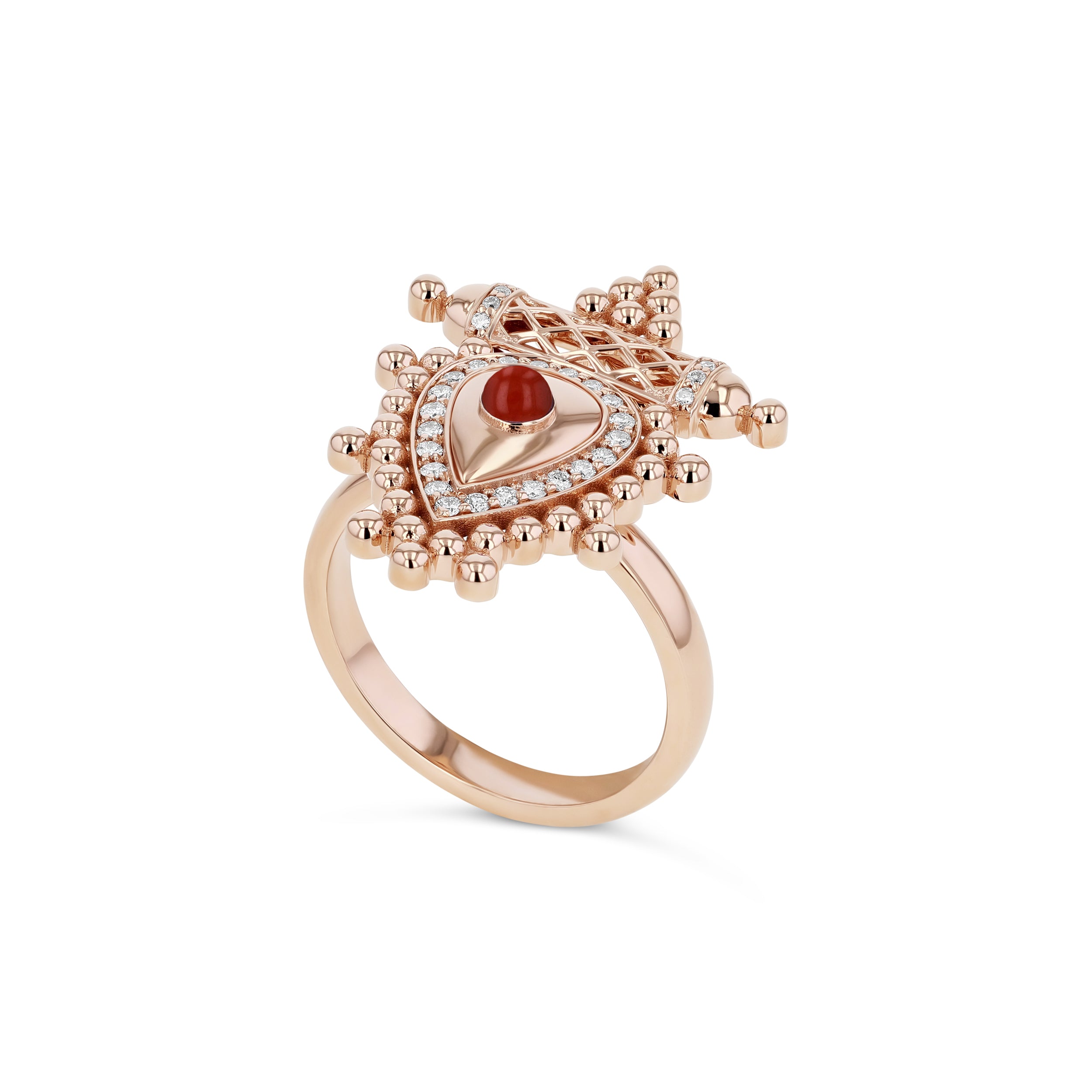 Al Qasr Small Ring – Agate | Rose Gold