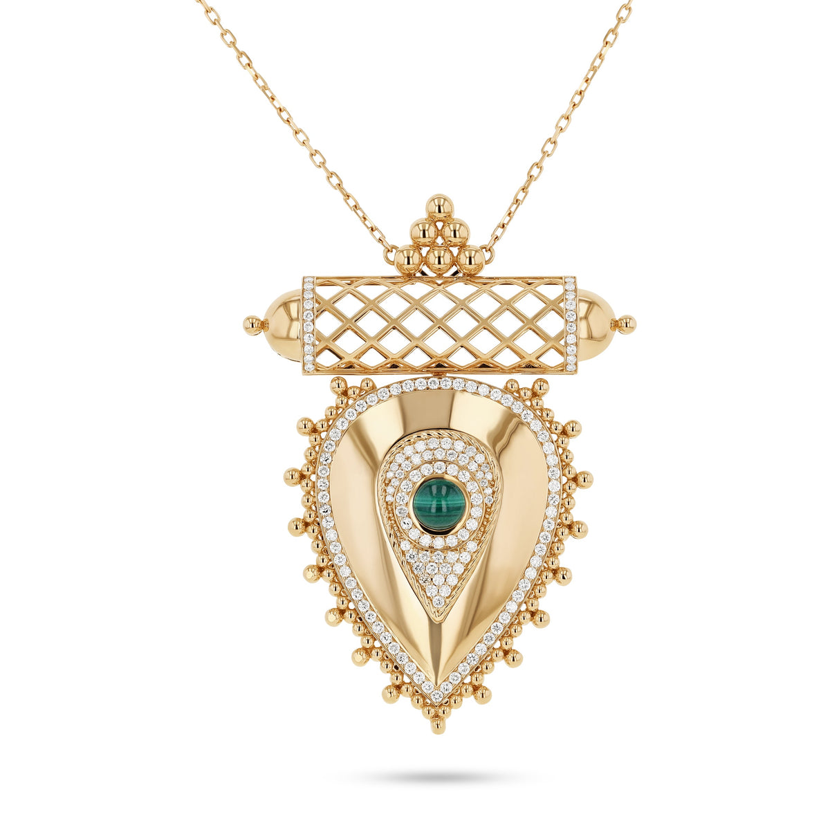 Al Qasr Large Pendant Pearl — Malachite#Stone_Malachite