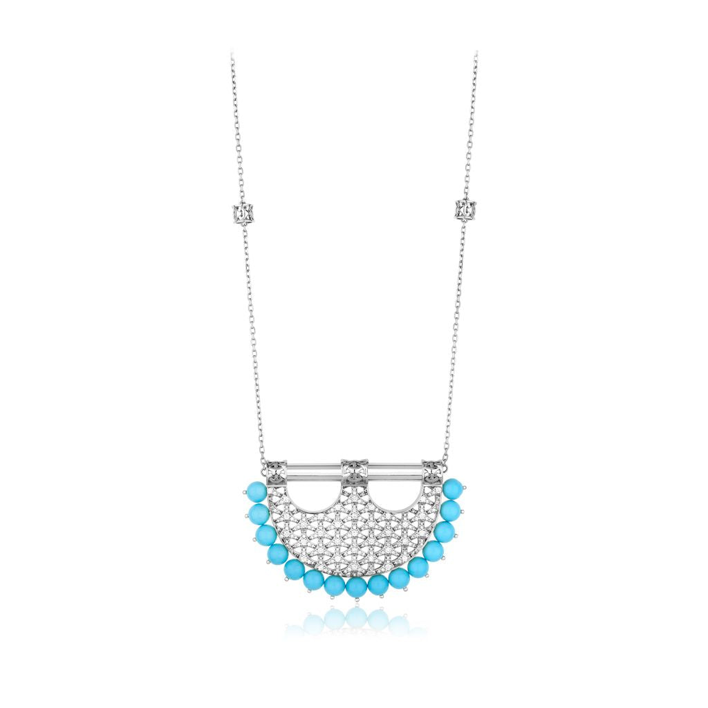 Heritage Turquoise Pendant in Large Model Full Diamond