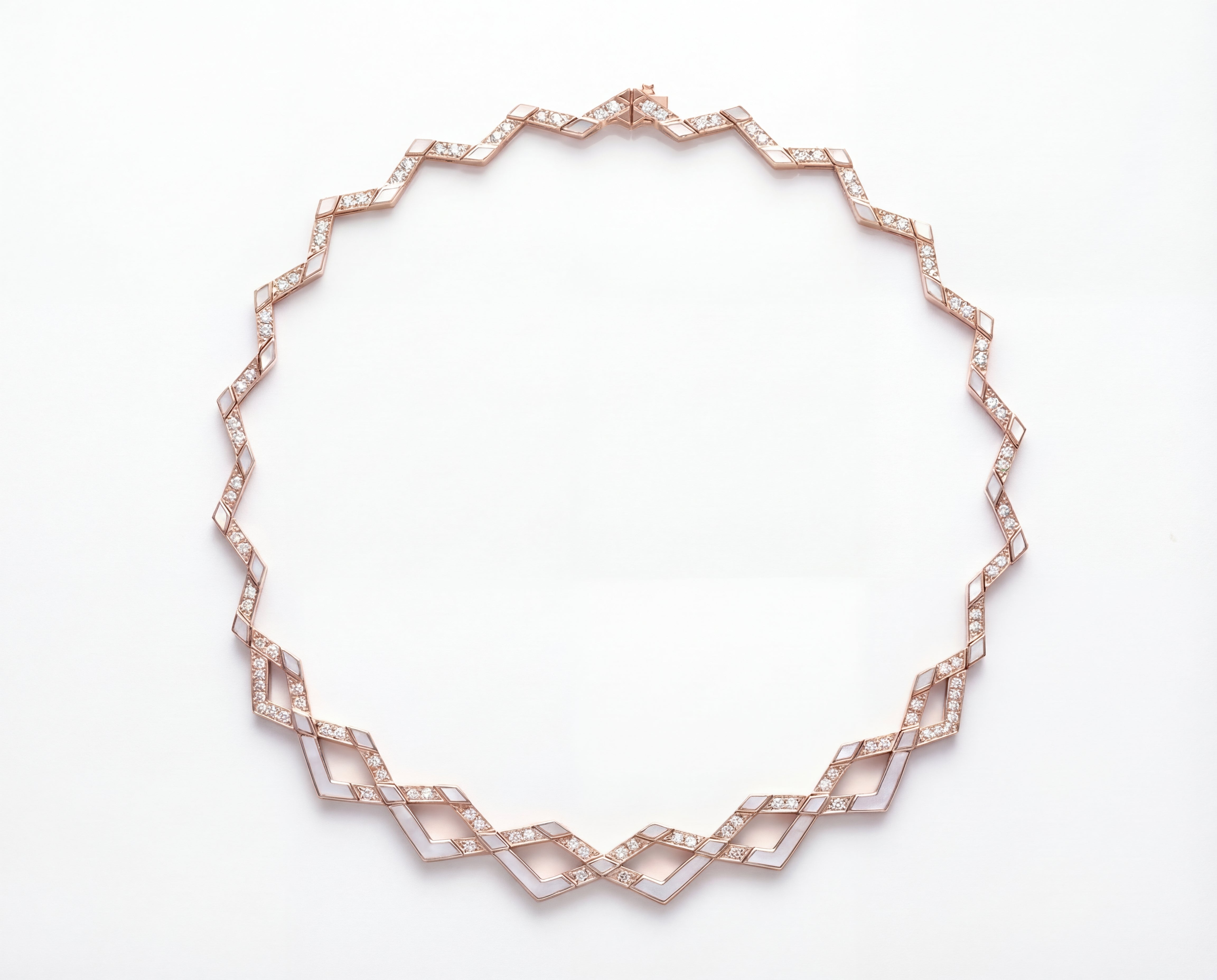 Eternity Noor Mother of Pearl Necklace- Rose Gold