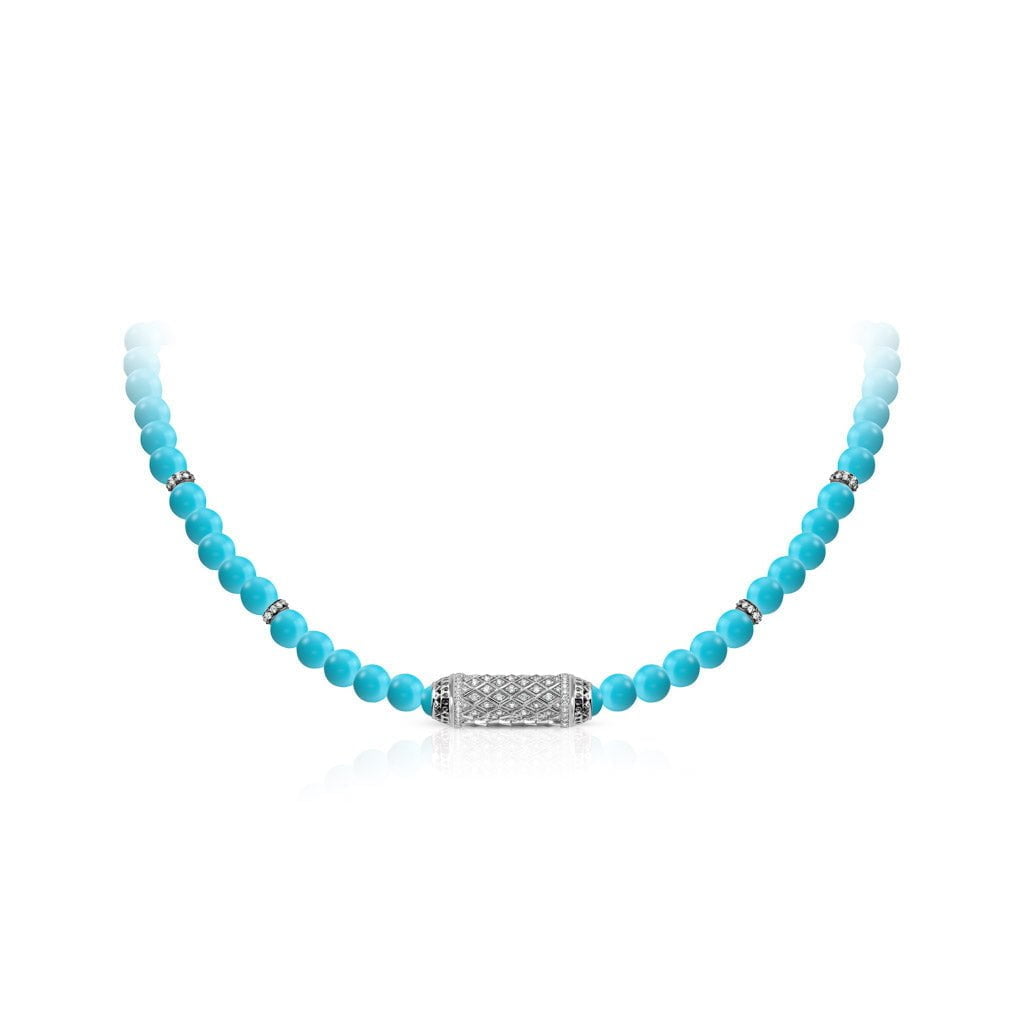 Harmony Turquoise Beads Necklace Full Diamond