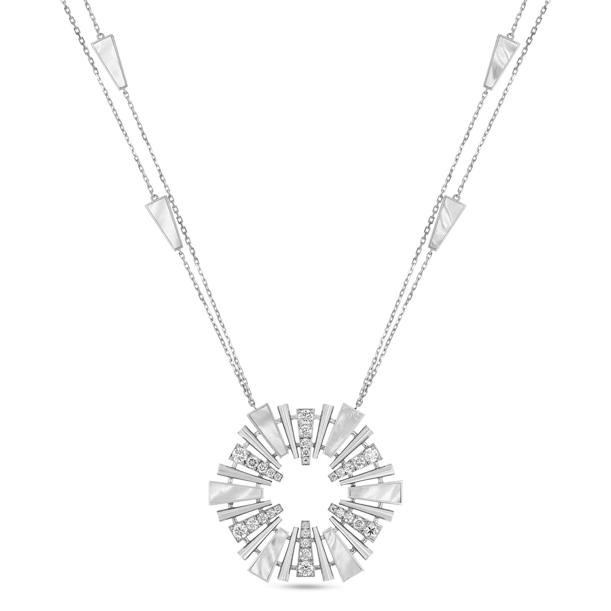Al Fajr Shurooq Large Pendant#Gold_White Gold