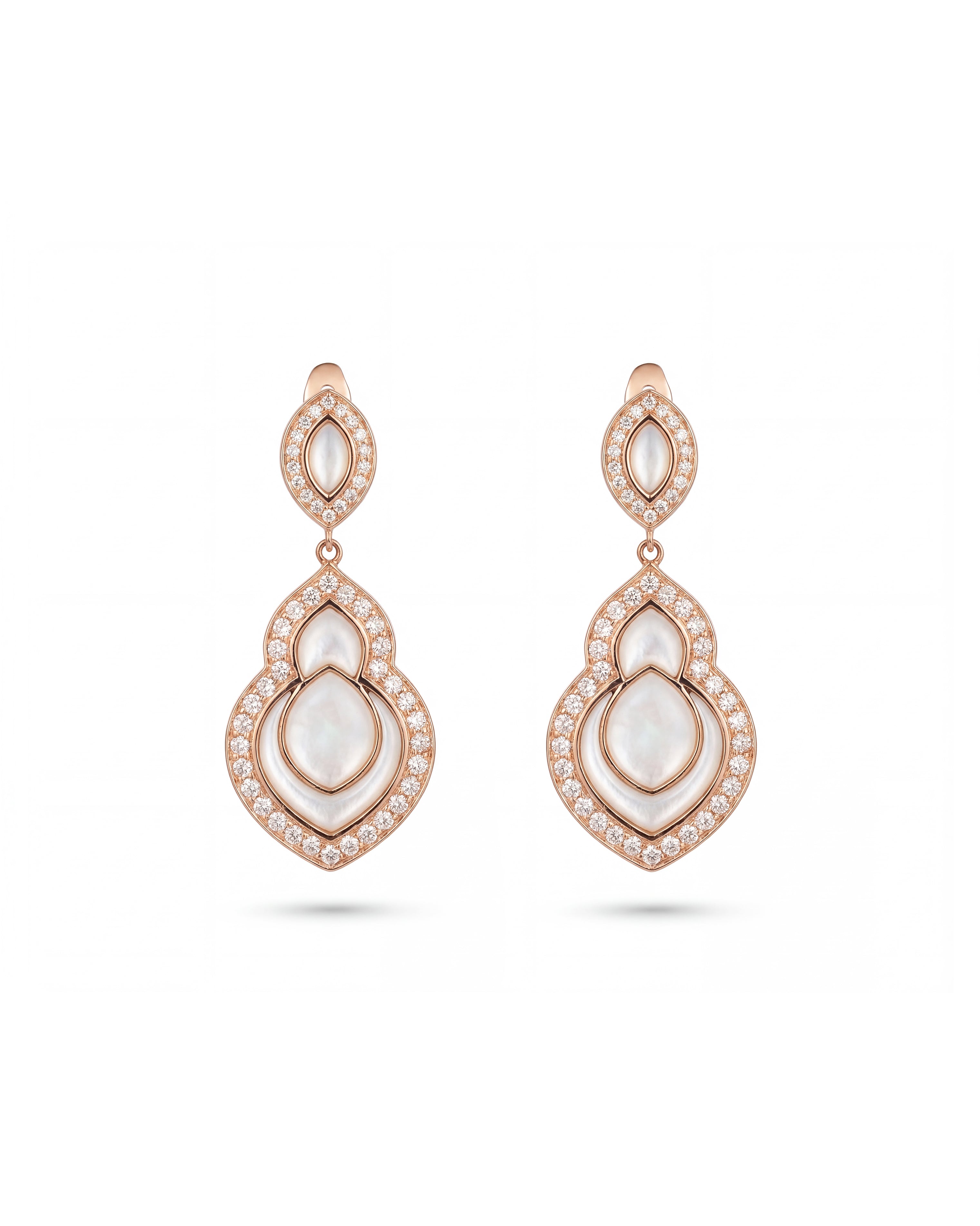 Al Fajr Earrings – Yellow Gold & Mother of Pearl