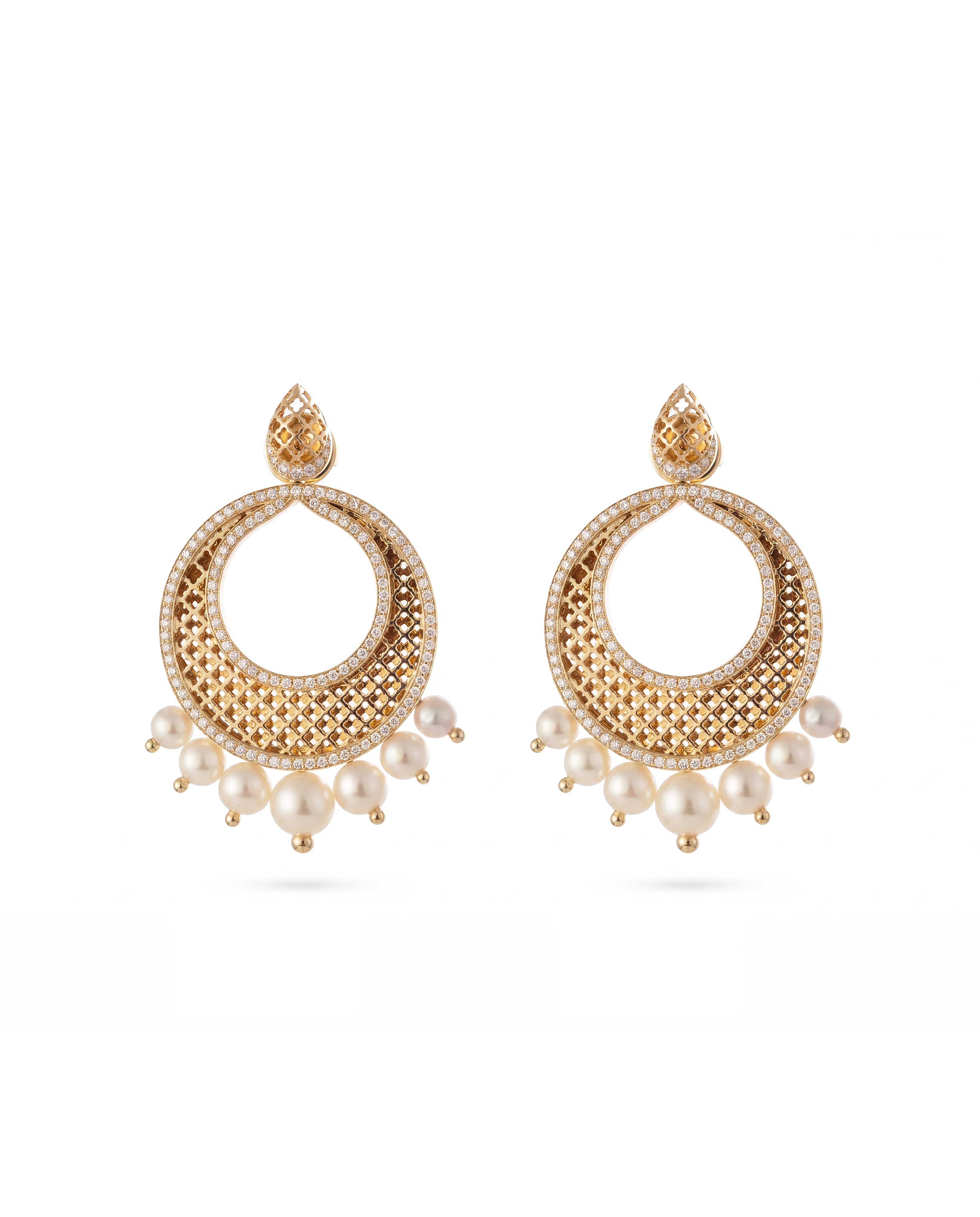 Heritage Classic Small Earrings Pearl Yellow Gold