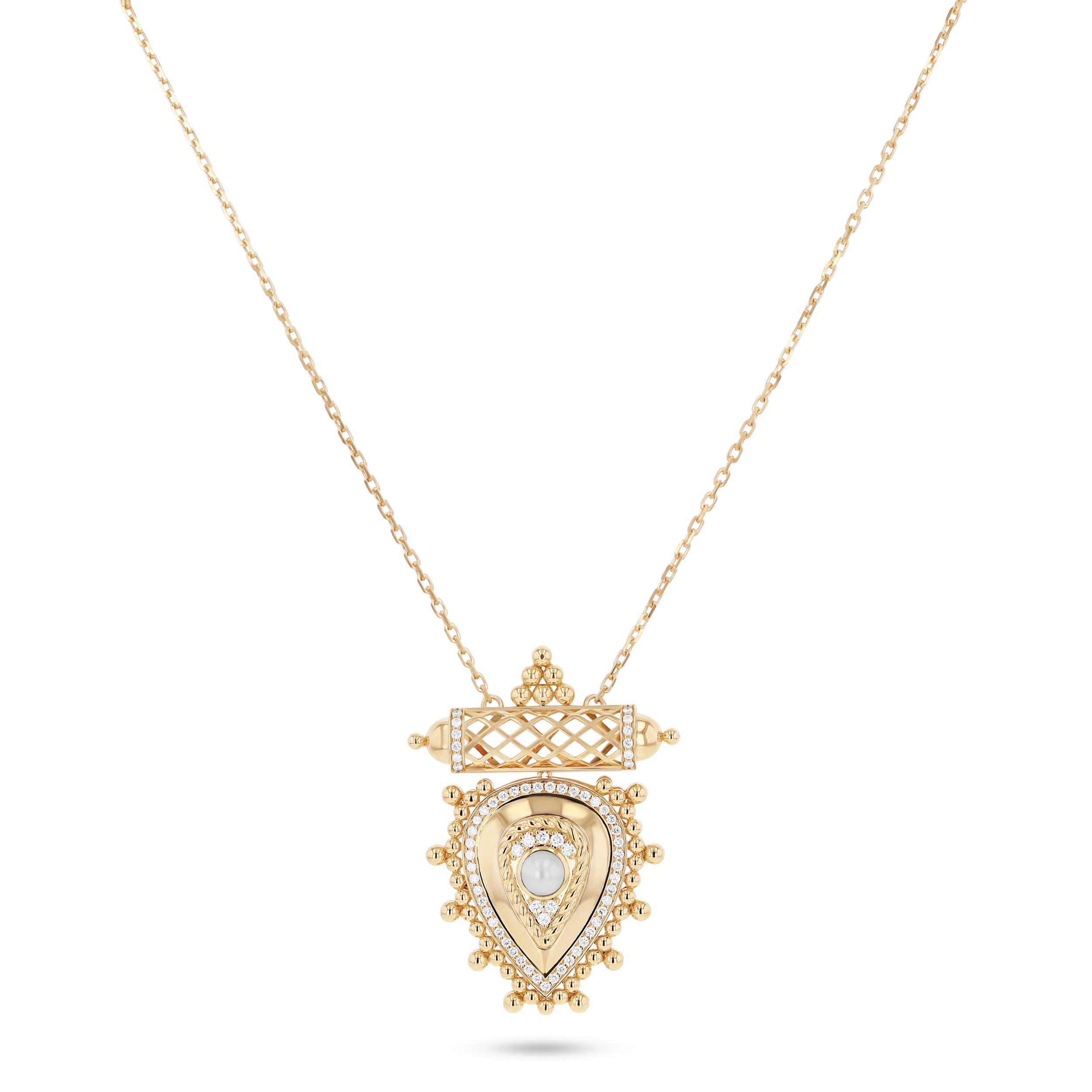 Al Qasr Small Pendant – Pearl | Yellow Gold