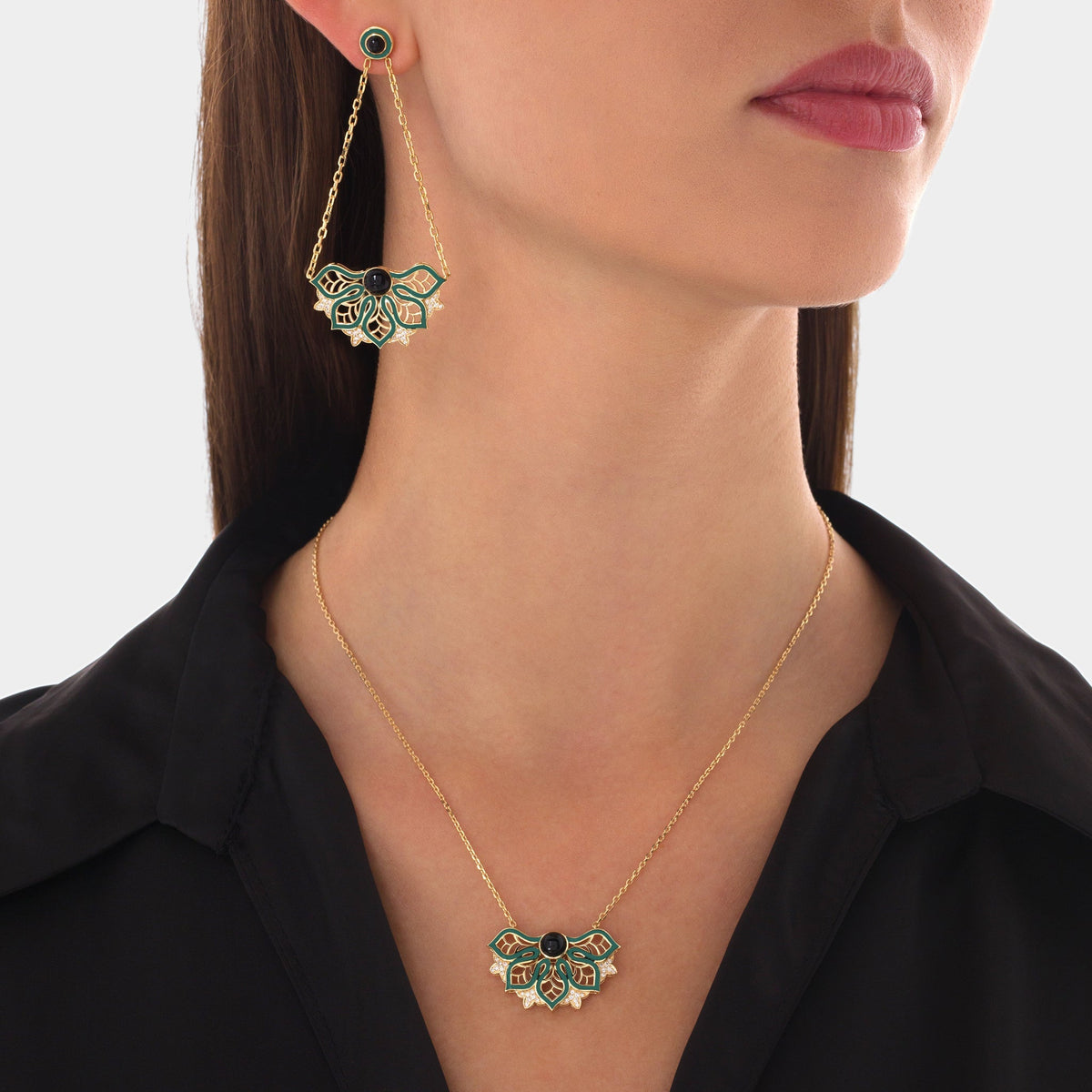 AURA Rise Earrings Medium#Gold_Yellow Gold