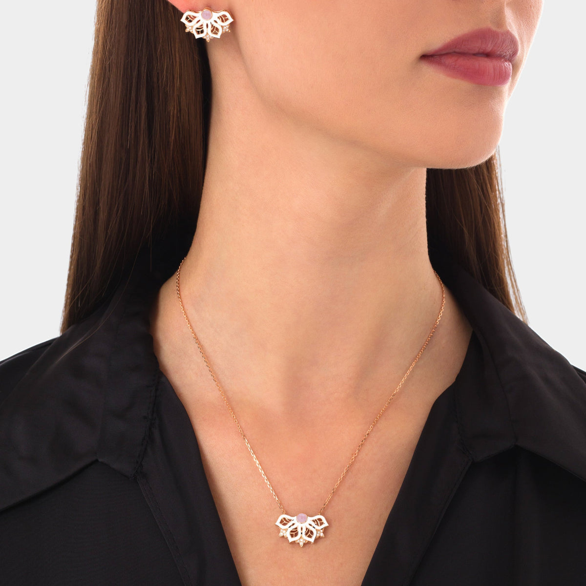 AURA Rise Earrings Small#Gold_Rose Gold