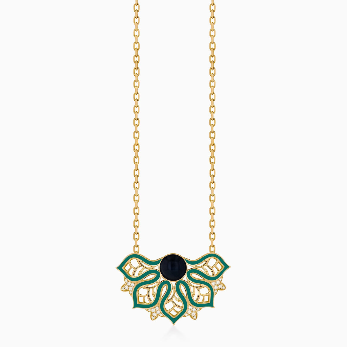 AURA Rise Necklace Large#Gold_Yellow Gold