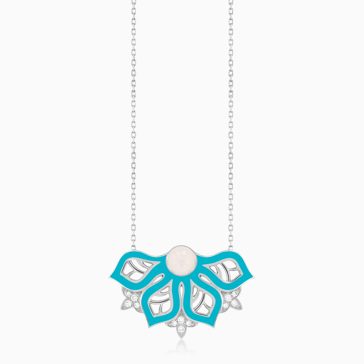 AURA Rise Necklace Small#Gold_White Gold