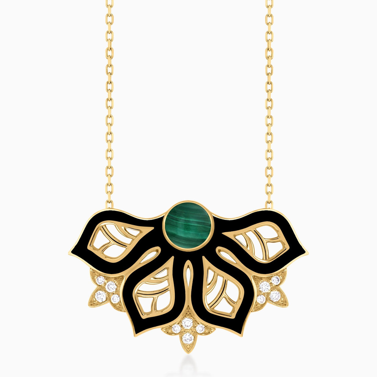 AURA Rise Necklace Small#Gold_Yellow Gold