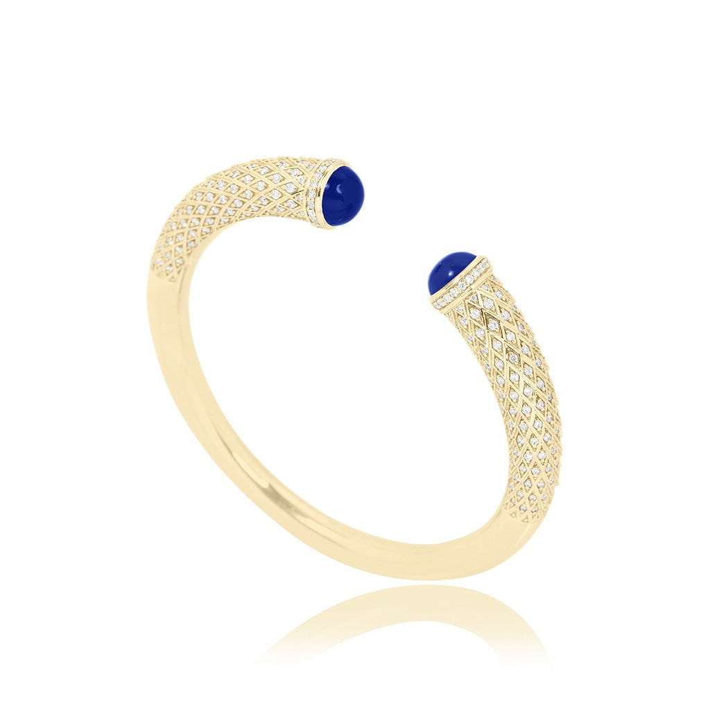 Al Noor Harmony Bangle in Lapis Lazuli - Misk Dubai,Bangles, al-noor-harmony-bangle-in-lapis, , Misk Dubai, Misk, Misk Jewellery, Misk Jewelry, Gold, Emirati Gold, Emirati Design, Jewelry Emirati, Saudi Jewelry, Gold Saudi Arabia, Dubai, Abu Dhabi, Saudi Arabia, KSA, UAE, United Arab Emirates, 18kt, مجوهرات , مجوهرات مسك, مجوهرات اماراتية , دهب , سعودية ذهب