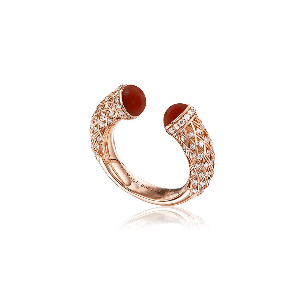 Harmony Open Agate Ring Full Diamond