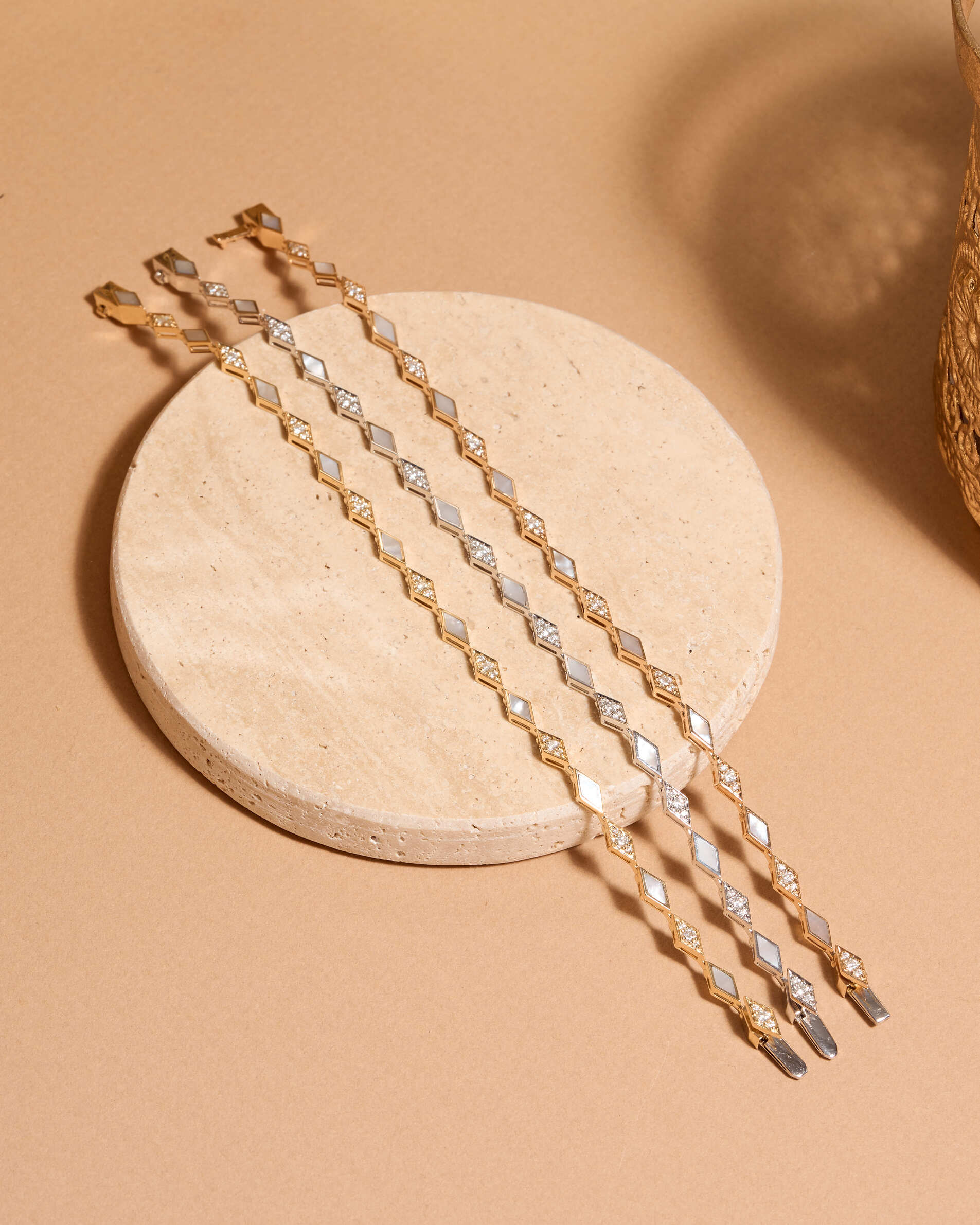 Eternity Mother of Pearl Bracelet- Rose Gold