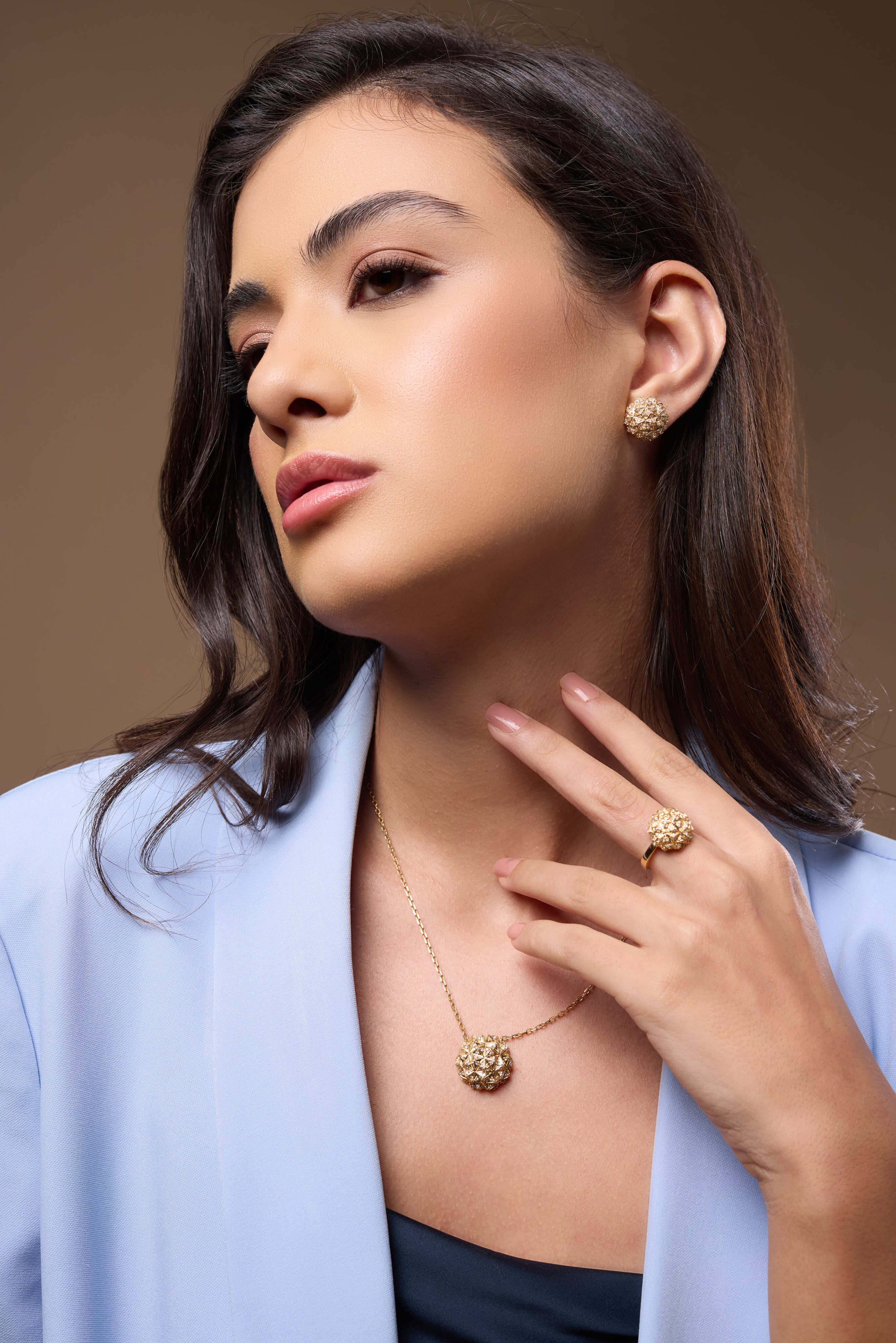 Tilal Round Diamond Studs- Yellow Gold