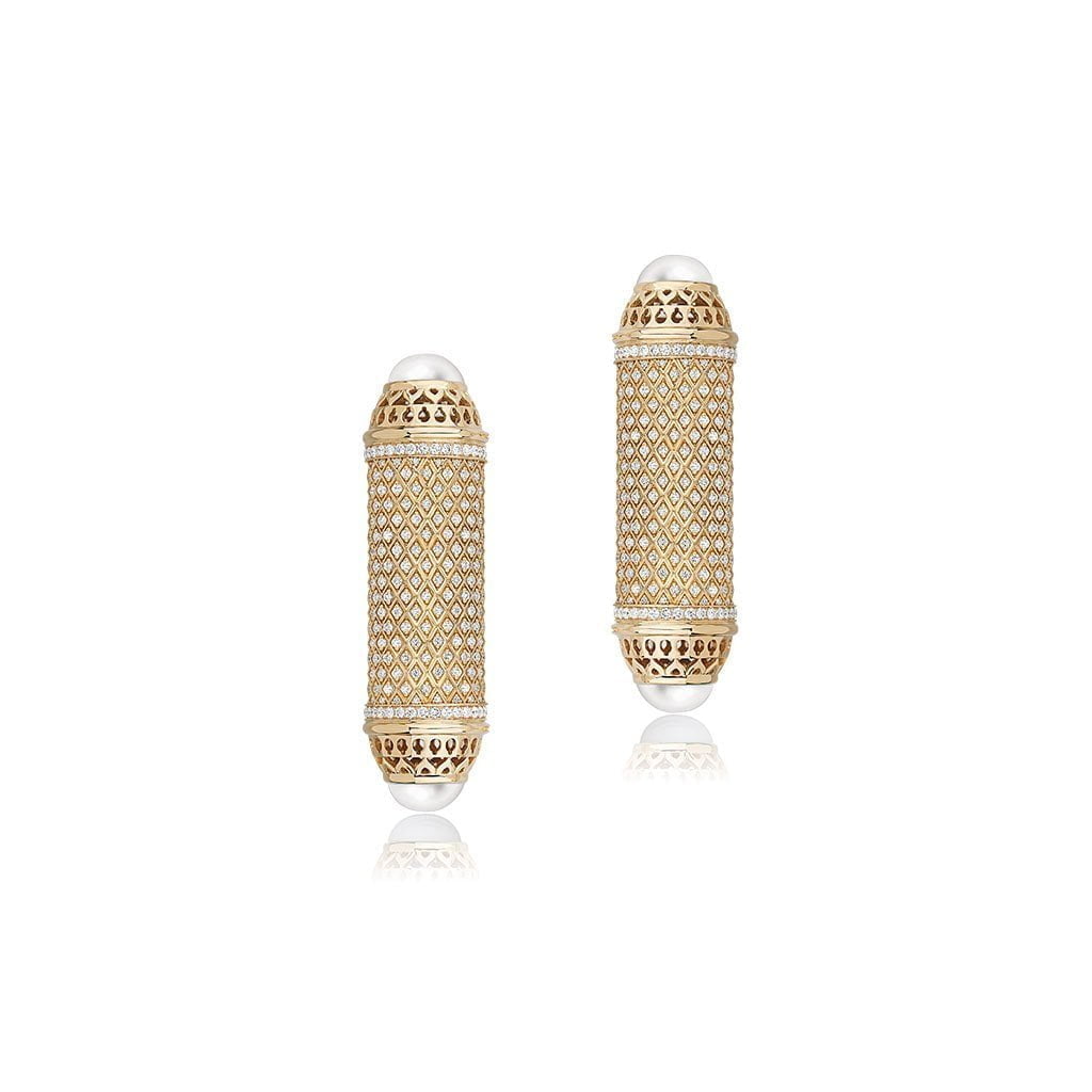 Al Noor Harmony Large Studs in Pearl - Misk Dubai,Earrings, al-noor-harmony-large-studs-in-pearl, , Misk Dubai, Misk, Misk Jewellery, Misk Jewelry, Gold, Emirati Gold, Emirati Design, Jewelry Emirati, Saudi Jewelry, Gold Saudi Arabia, Dubai, Abu Dhabi, Saudi Arabia, KSA, UAE, United Arab Emirates, 18kt, مجوهرات , مجوهرات مسك, مجوهرات اماراتية , دهب , سعودية ذهب
