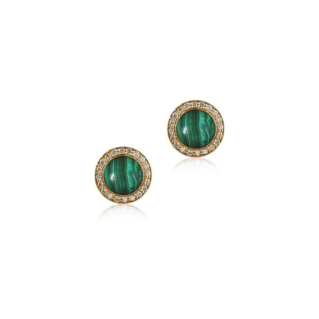 Mini Agate Studs — Malachite#Stone_Malachite
