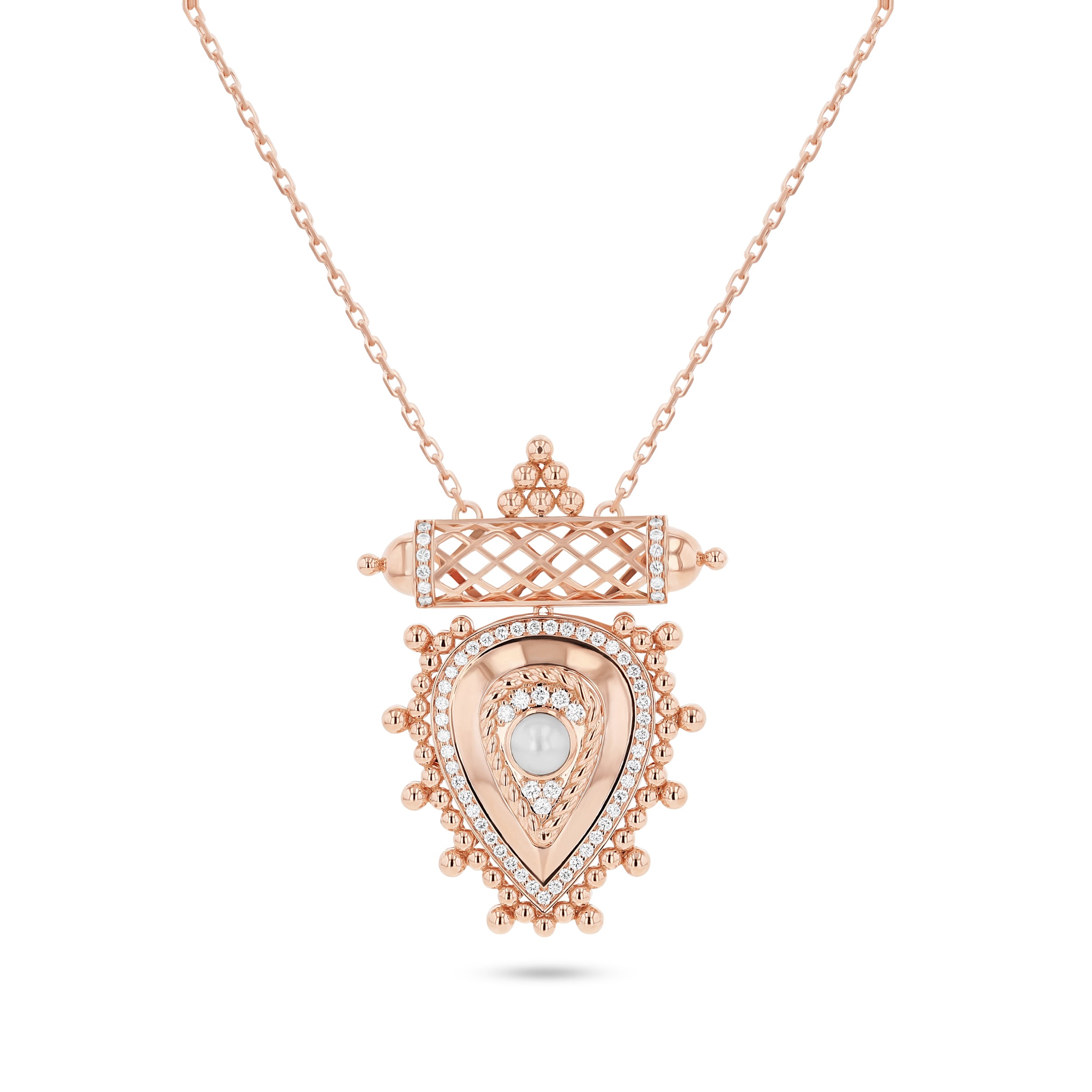 Al Qasr Small Pendant – Pearl | Rose Gold
