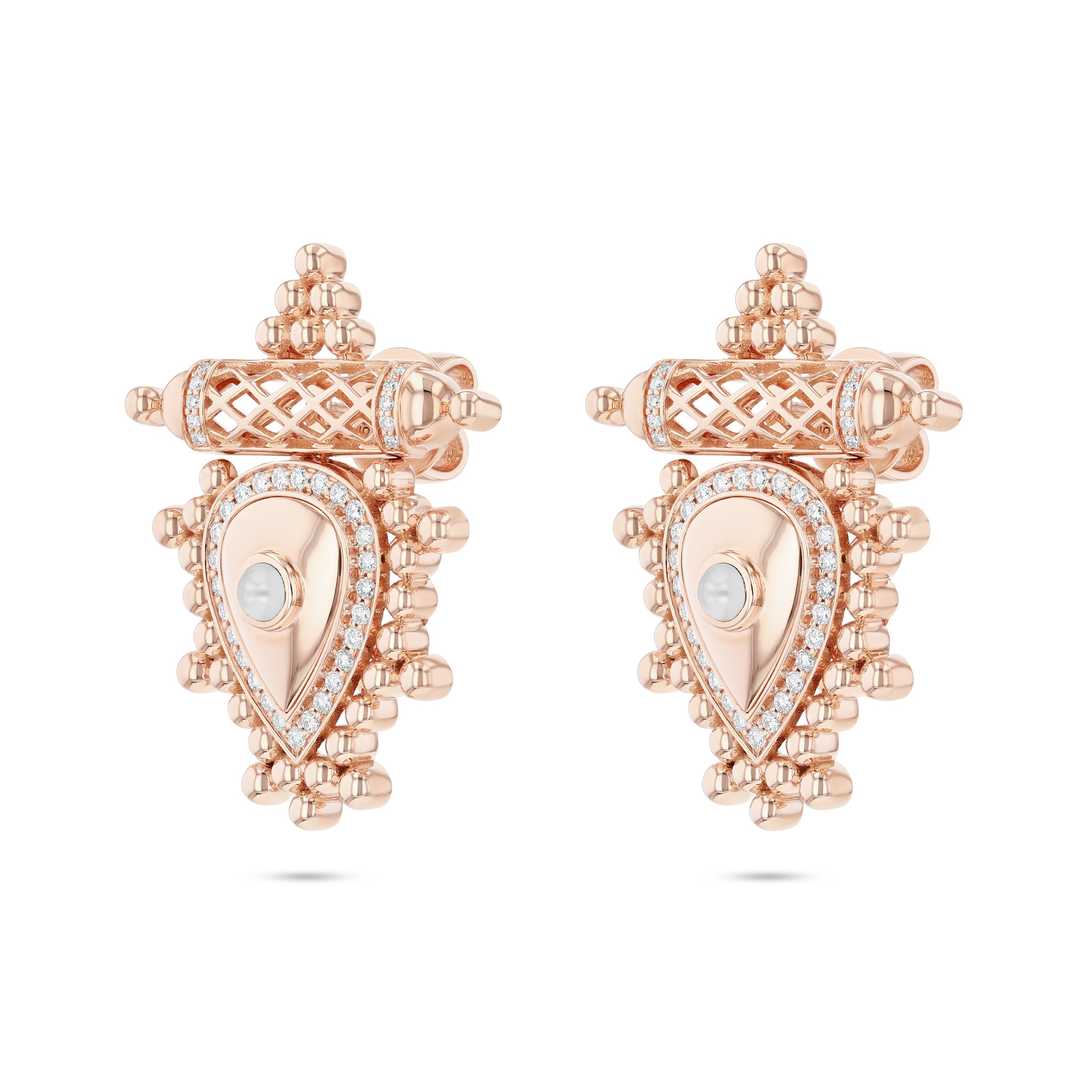Al Qasr Medium Earrings – Pearl | Rose Gold