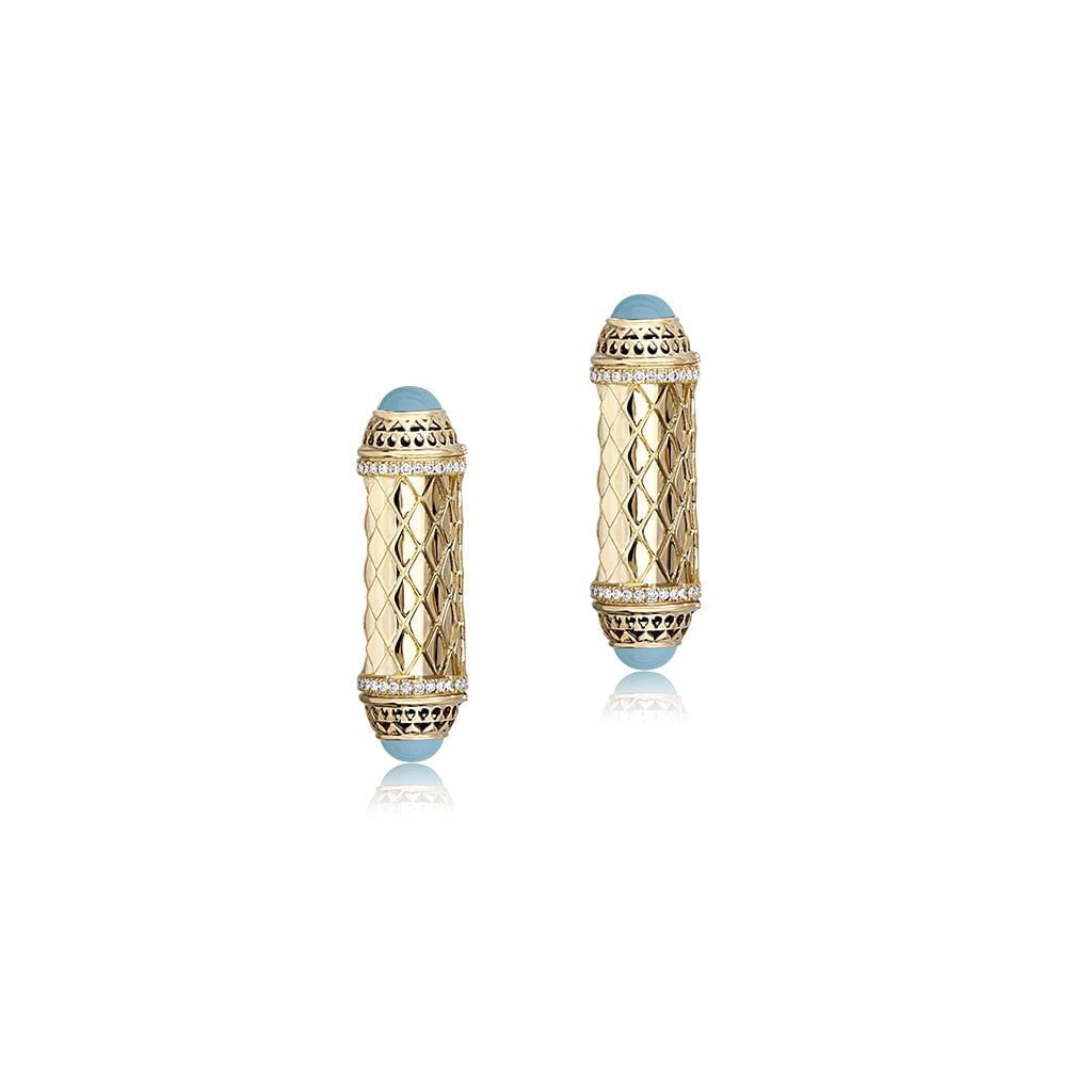 Al Noor Harmony Earrings in Turquoise - Misk Dubai,Earrings, al-noor-harmony-earrings-in-tuquoise, , Misk Dubai, Misk, Misk Jewellery, Misk Jewelry, Gold, Emirati Gold, Emirati Design, Jewelry Emirati, Saudi Jewelry, Gold Saudi Arabia, Dubai, Abu Dhabi, Saudi Arabia, KSA, UAE, United Arab Emirates, 18kt, مجوهرات , مجوهرات مسك, مجوهرات اماراتية , دهب , سعودية ذهب