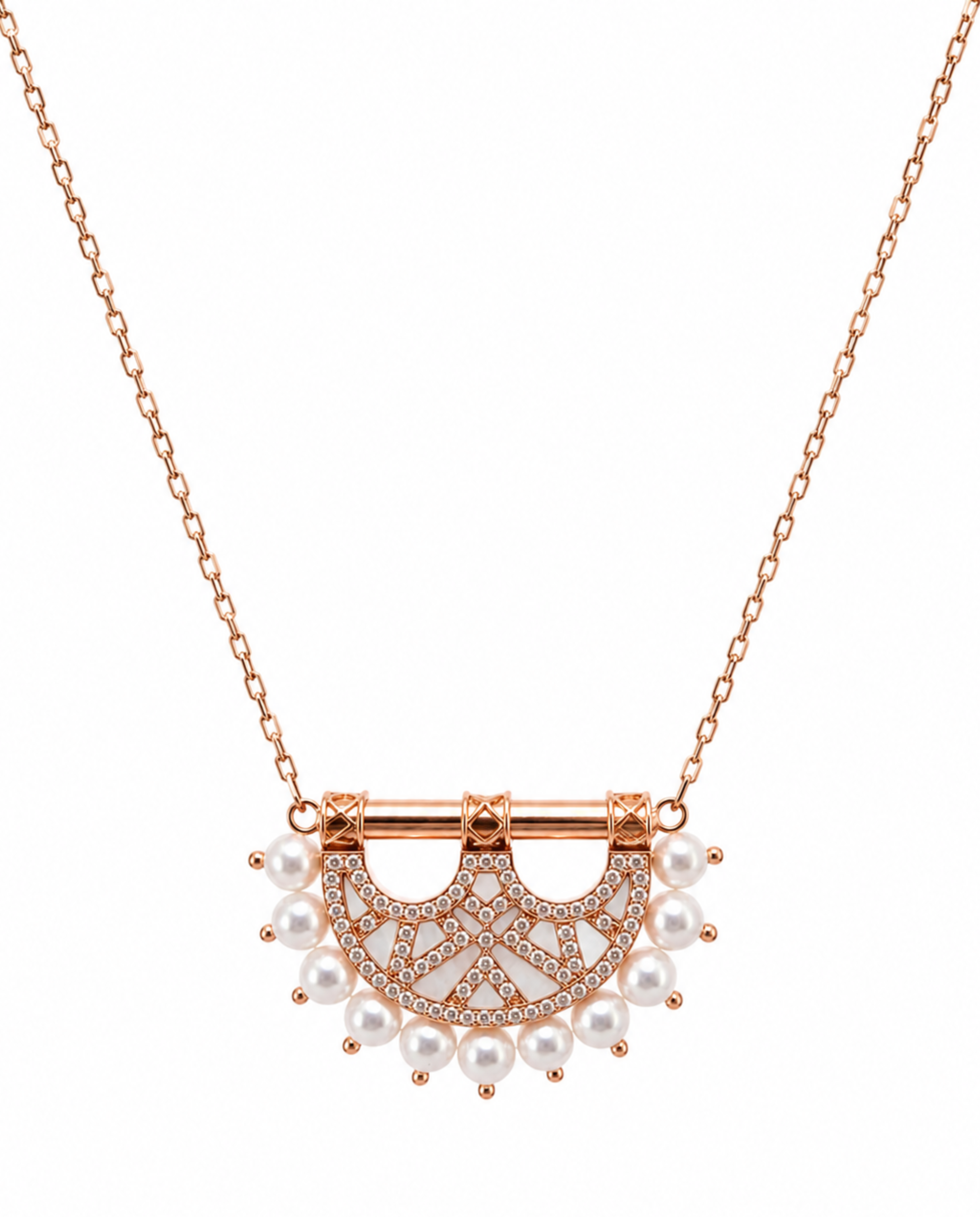 Heritage Mosaic Small Pendant – Yellow Gold, Pearl