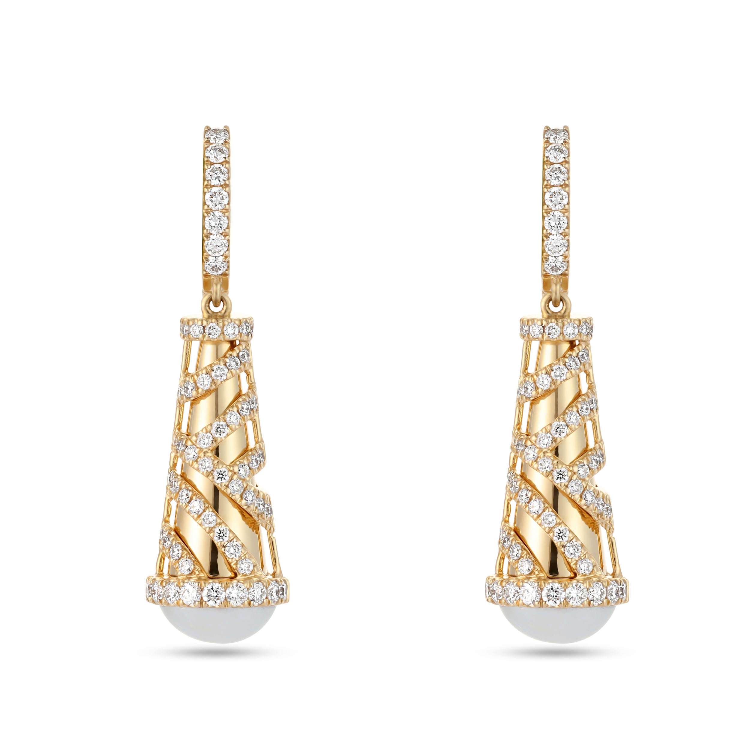 Palm Hanging Small Pearl Earrings