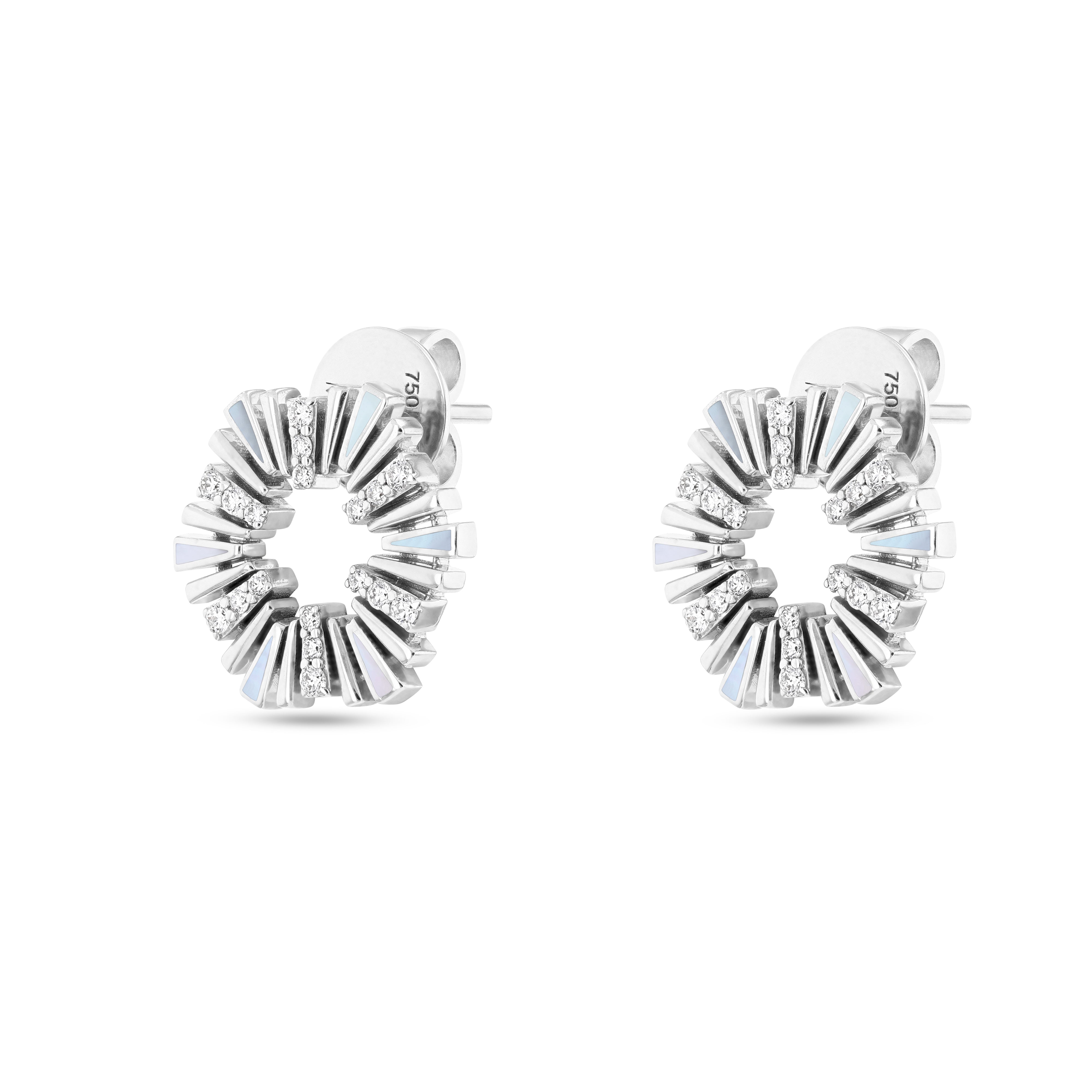 Al Fajr Shurooq Small Stud Earrings White Gold