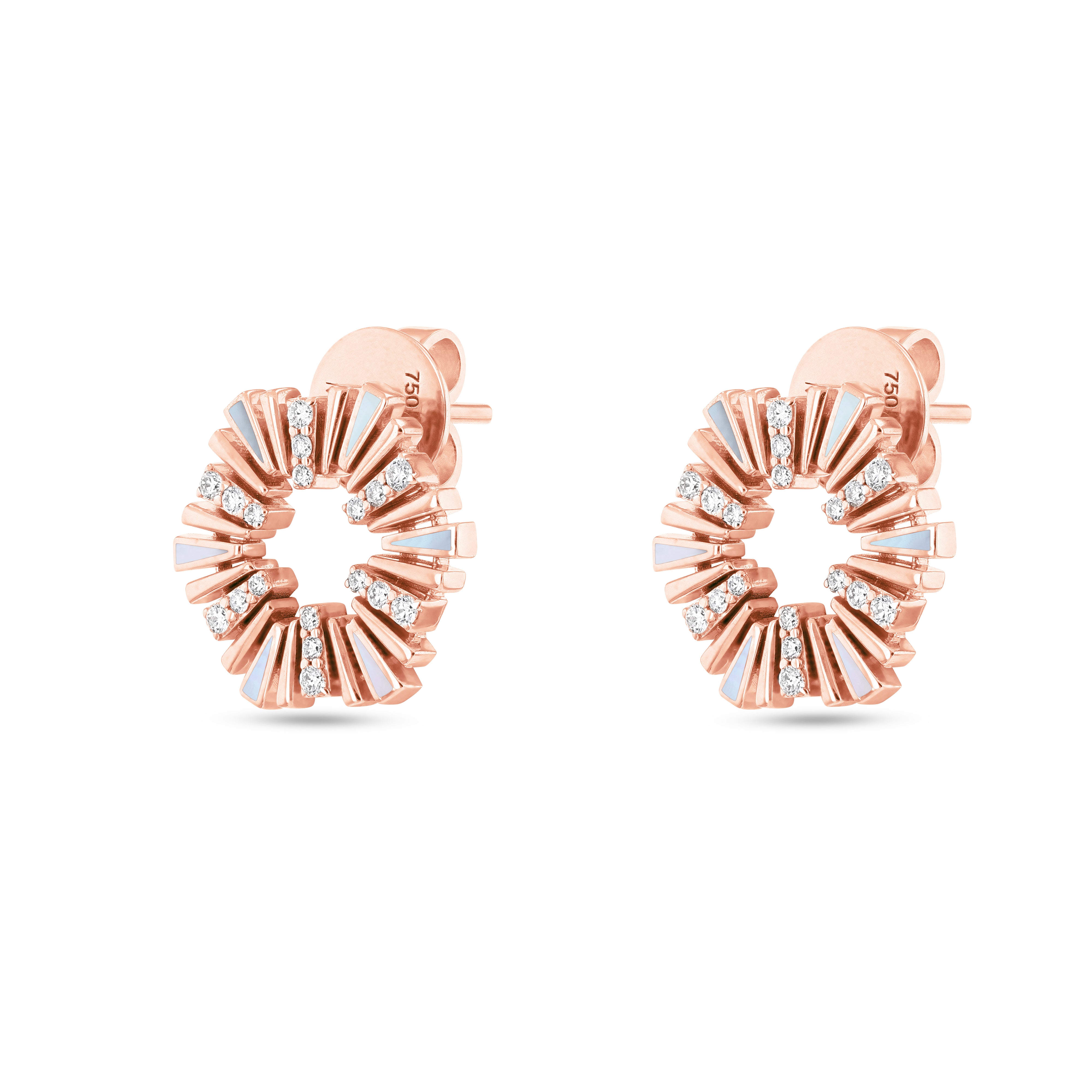 Al Fajr Shurooq Small Stud Earrings Rose Gold