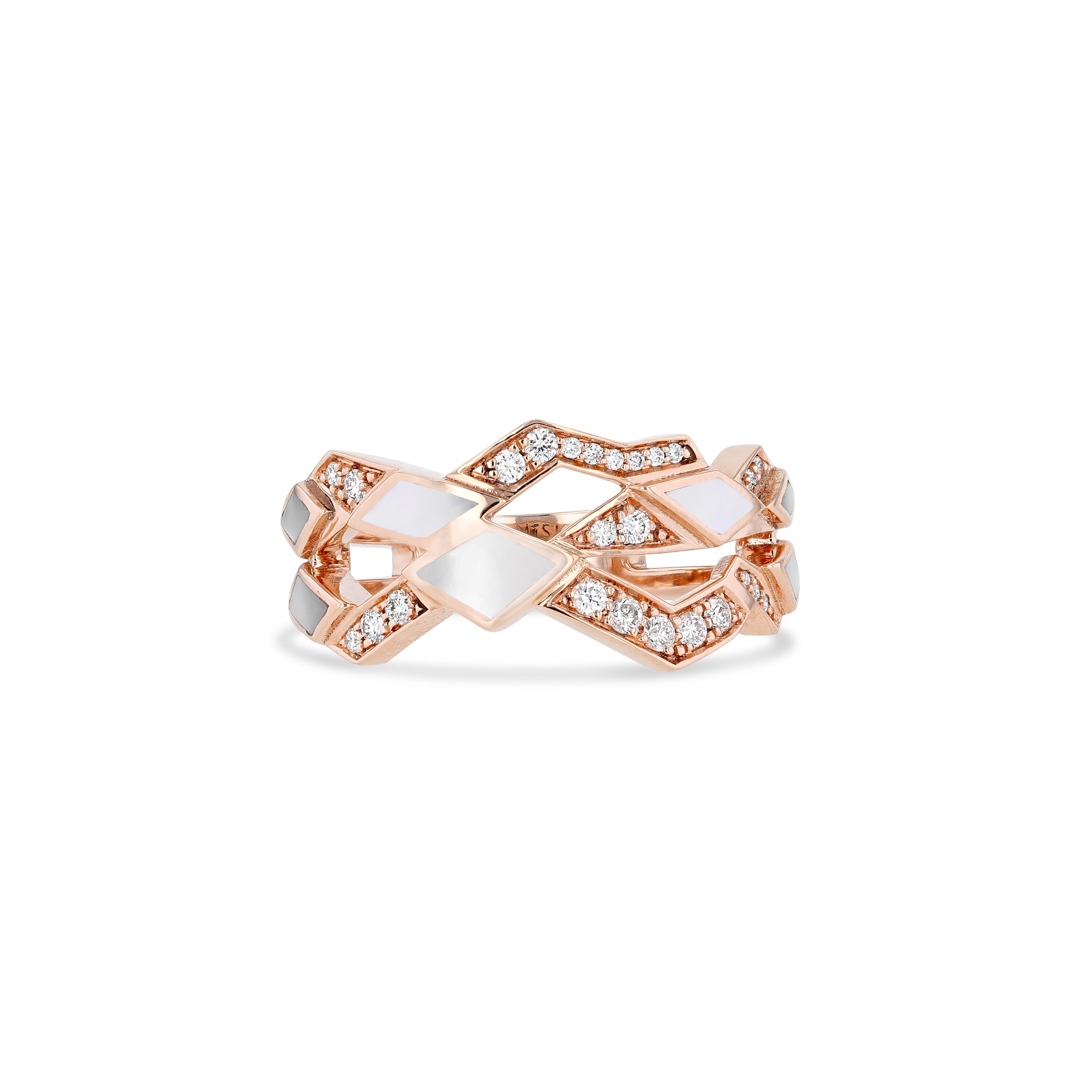 Eternity Wave Ring – Mother of Pearl | Rose Gold