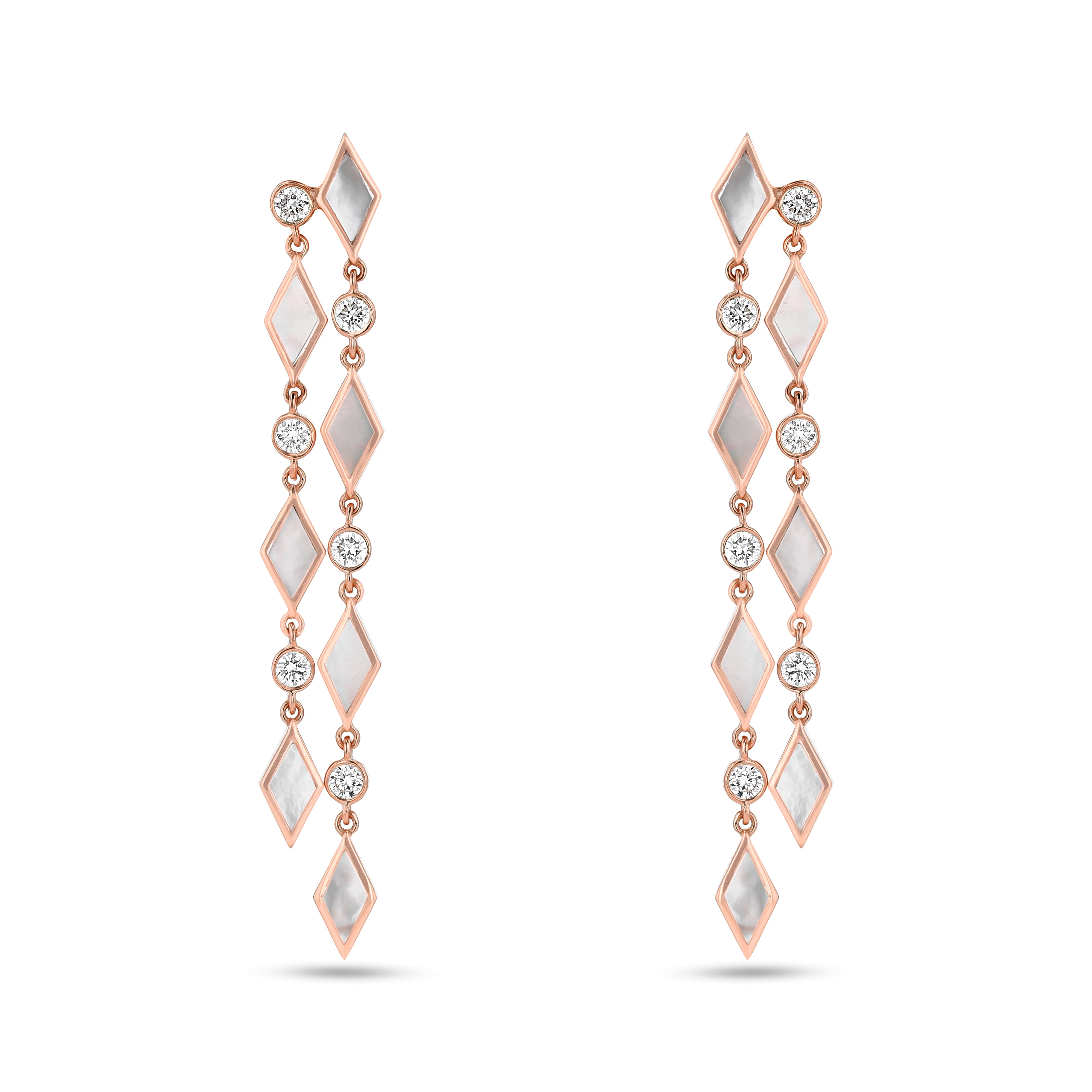Eternity Hanging Earrings – Mother of Pearl | Rose Gold
