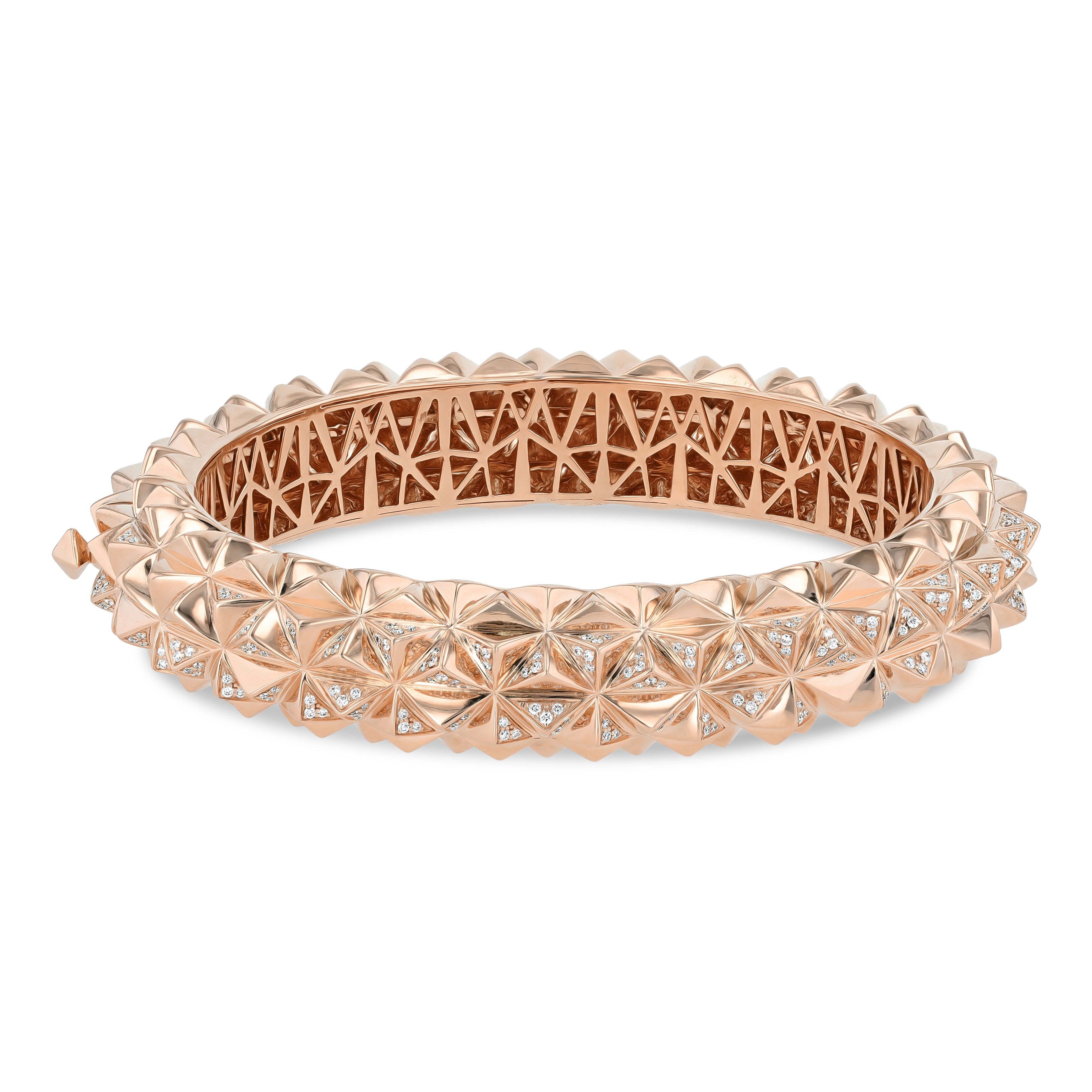 Tilal Noor Half Diamond Bangle – Rose Gold