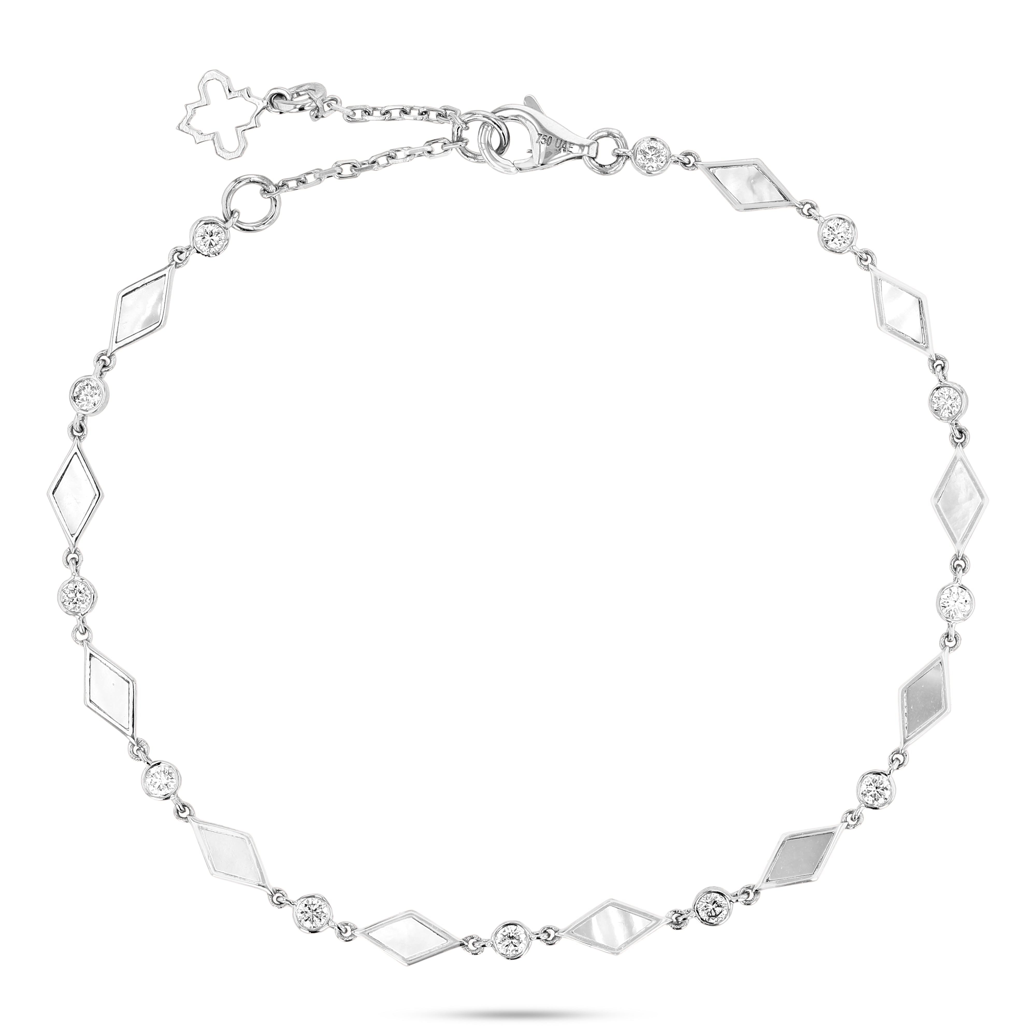 Eternity Grace Bracelet – Mother of Pearl | White Gold