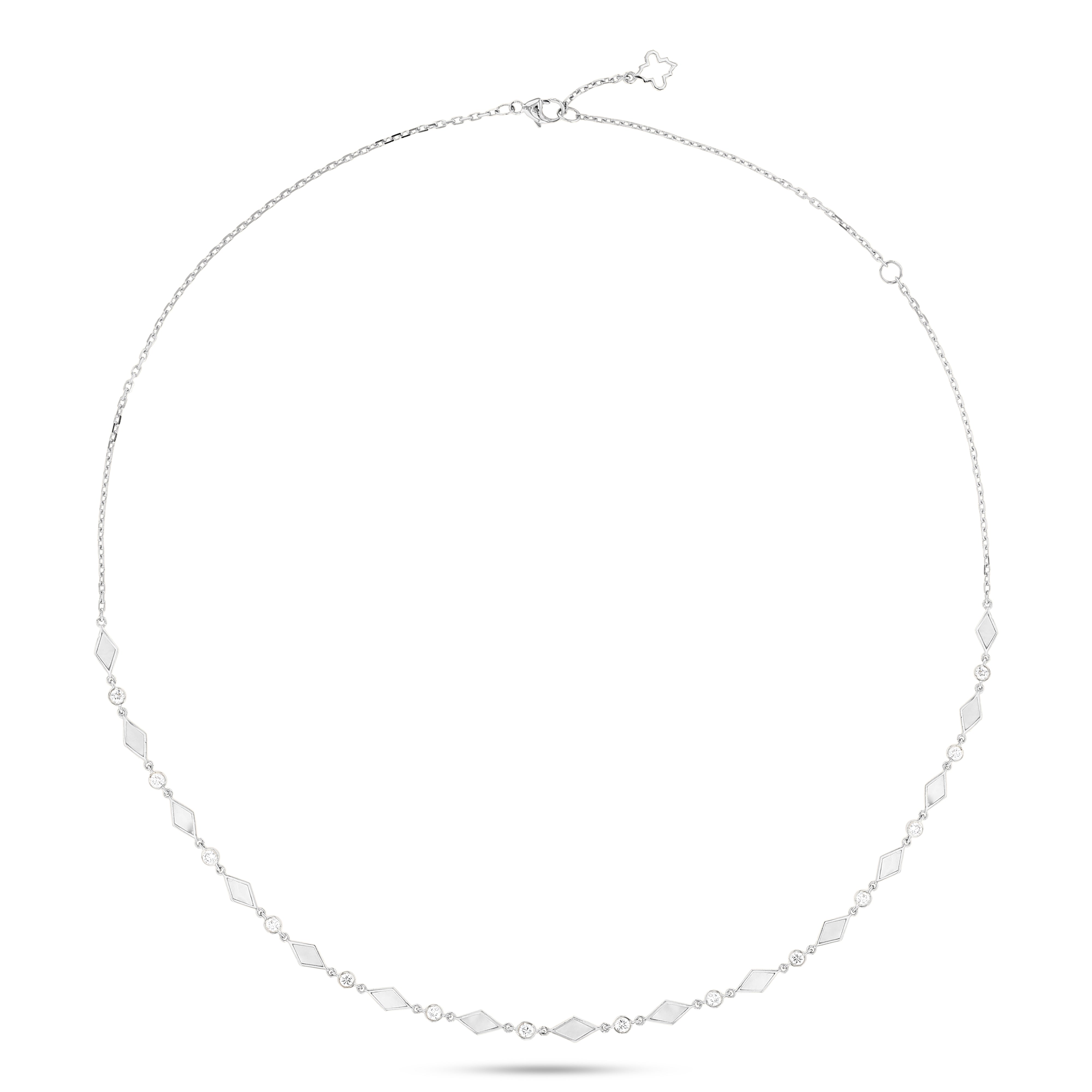 Eternity Grace Necklace Mother of Pearl#Gold_White Gold