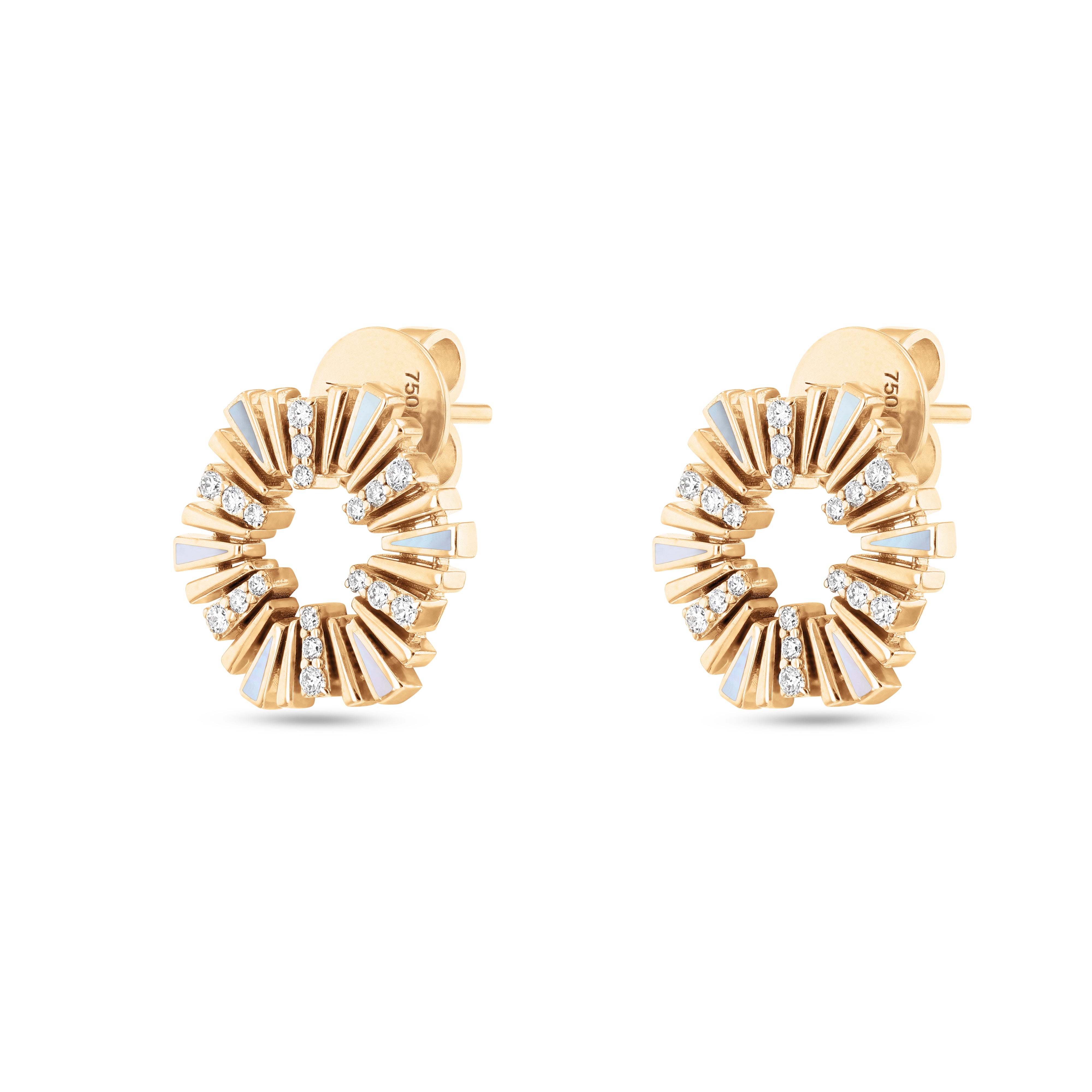 Al Fajr Shurooq Small Stud Earrings Yellow Gold