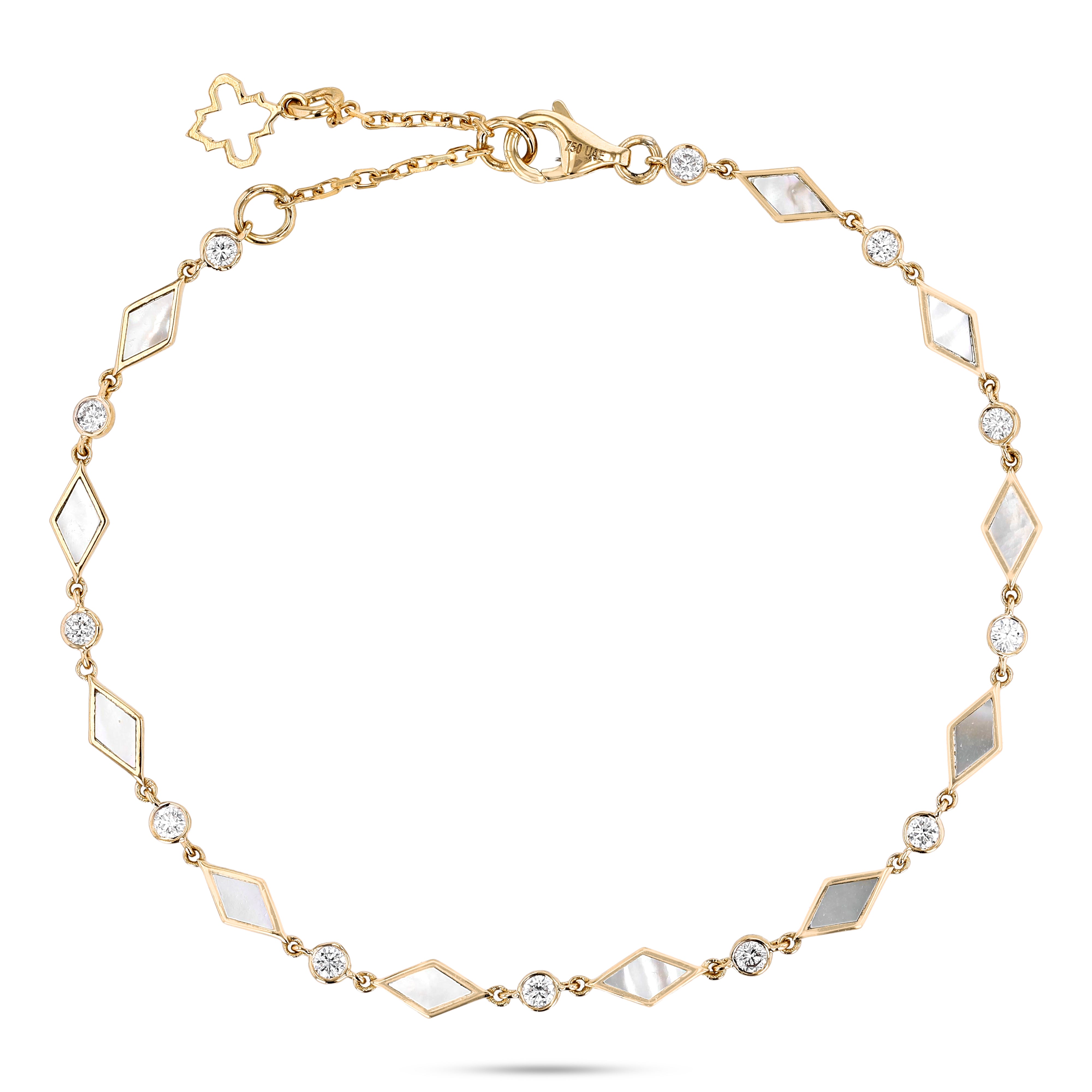 Eternity Grace Bracelet – Mother of Pearl | Yellow Gold