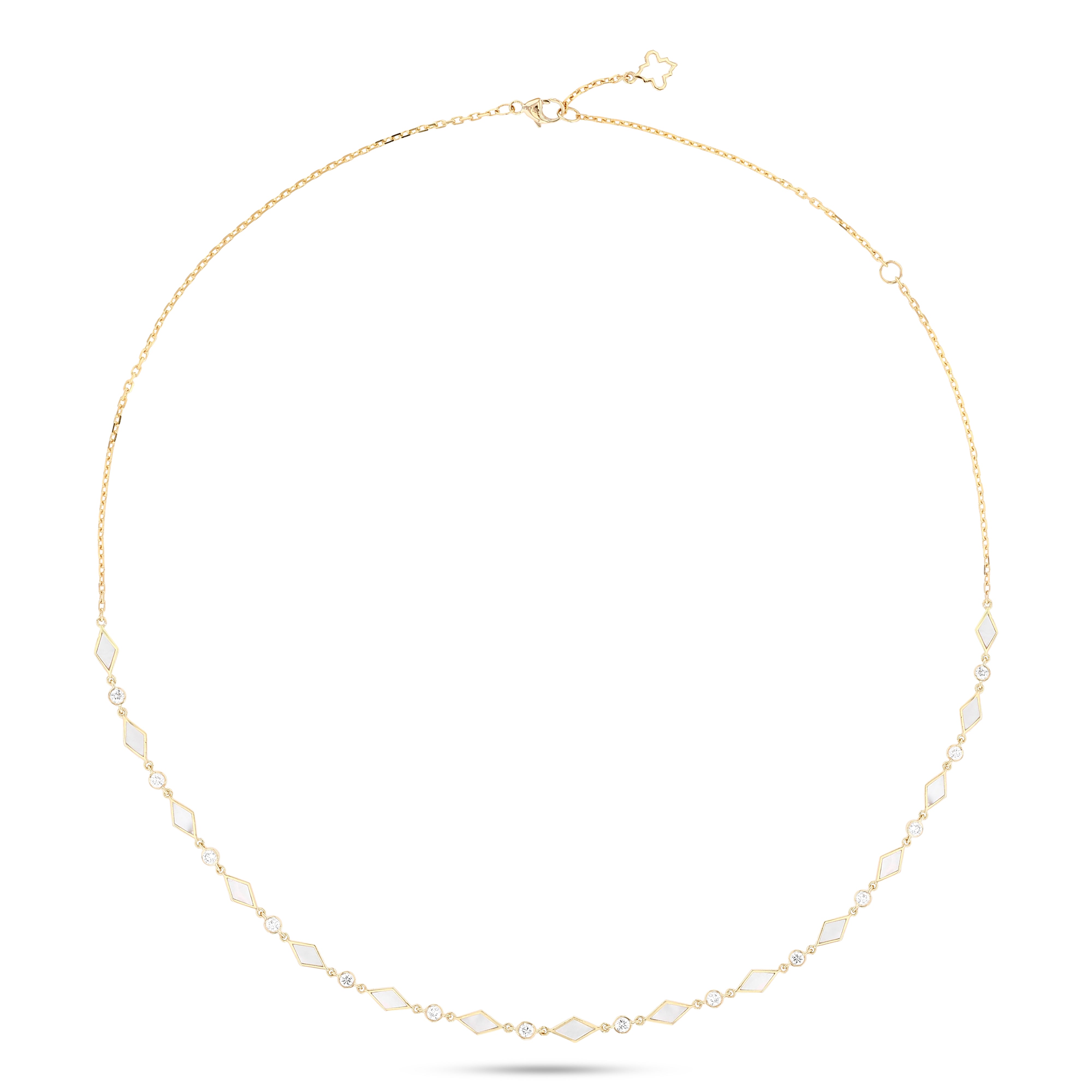 Eternity Grace Necklace Mother of Pearl#Gold_Yellow Gold