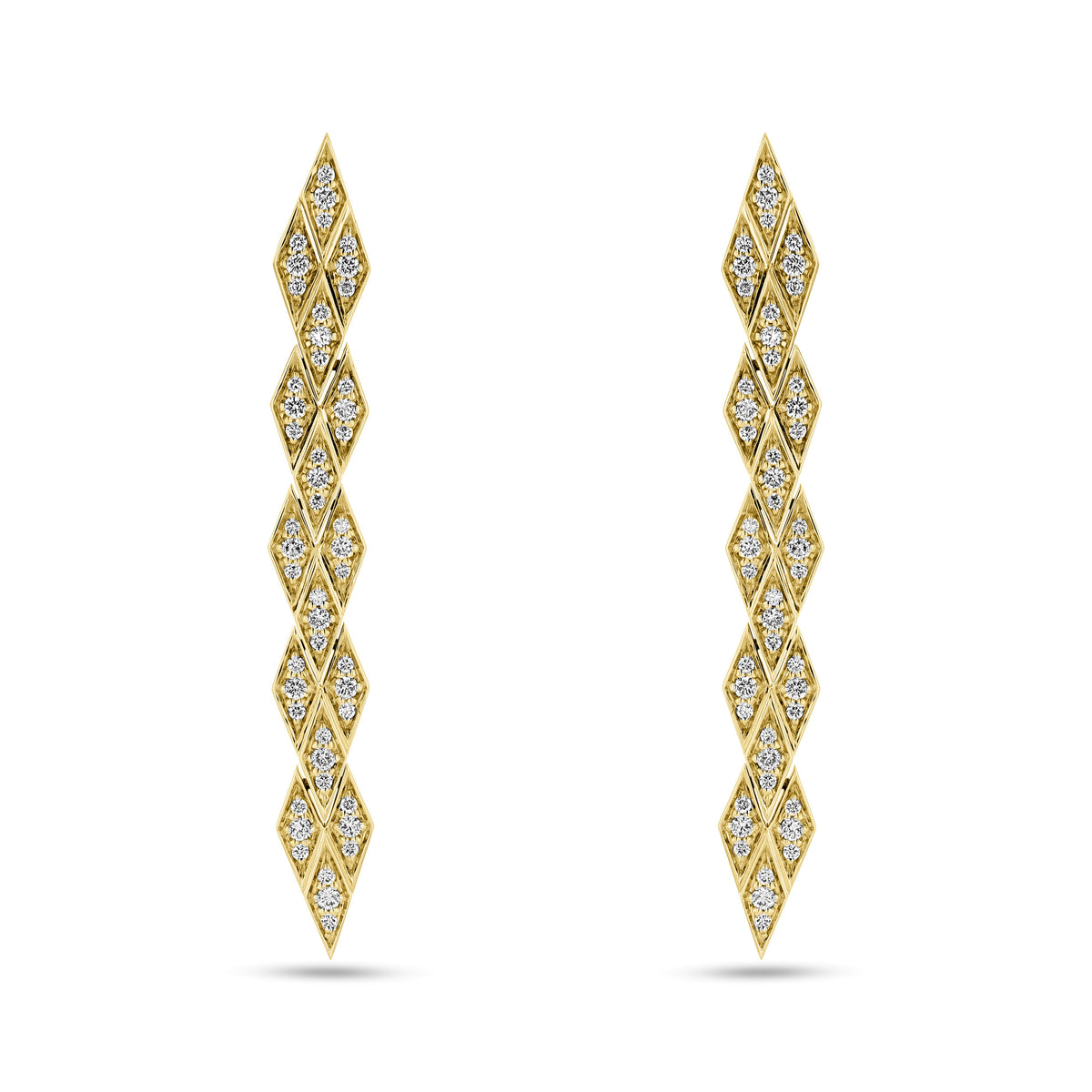 Eternity Drop Diamond Earrings#Gold_Yellow Gold