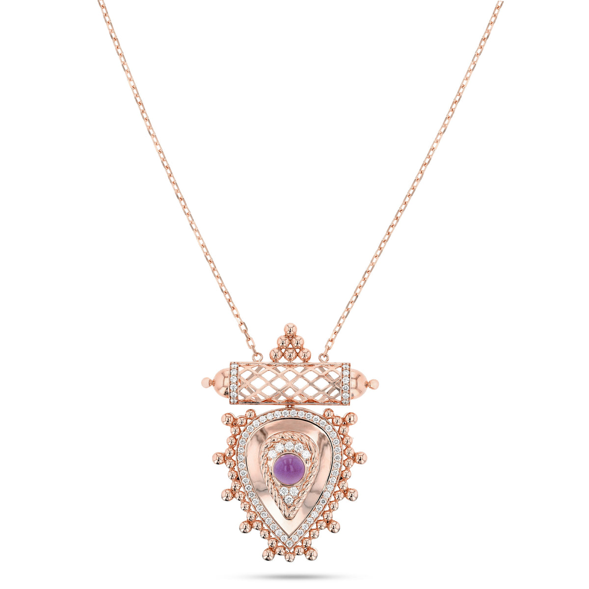 Al Qasr Medium Pendant Pearl — Amethyst#Stone_Amethyst