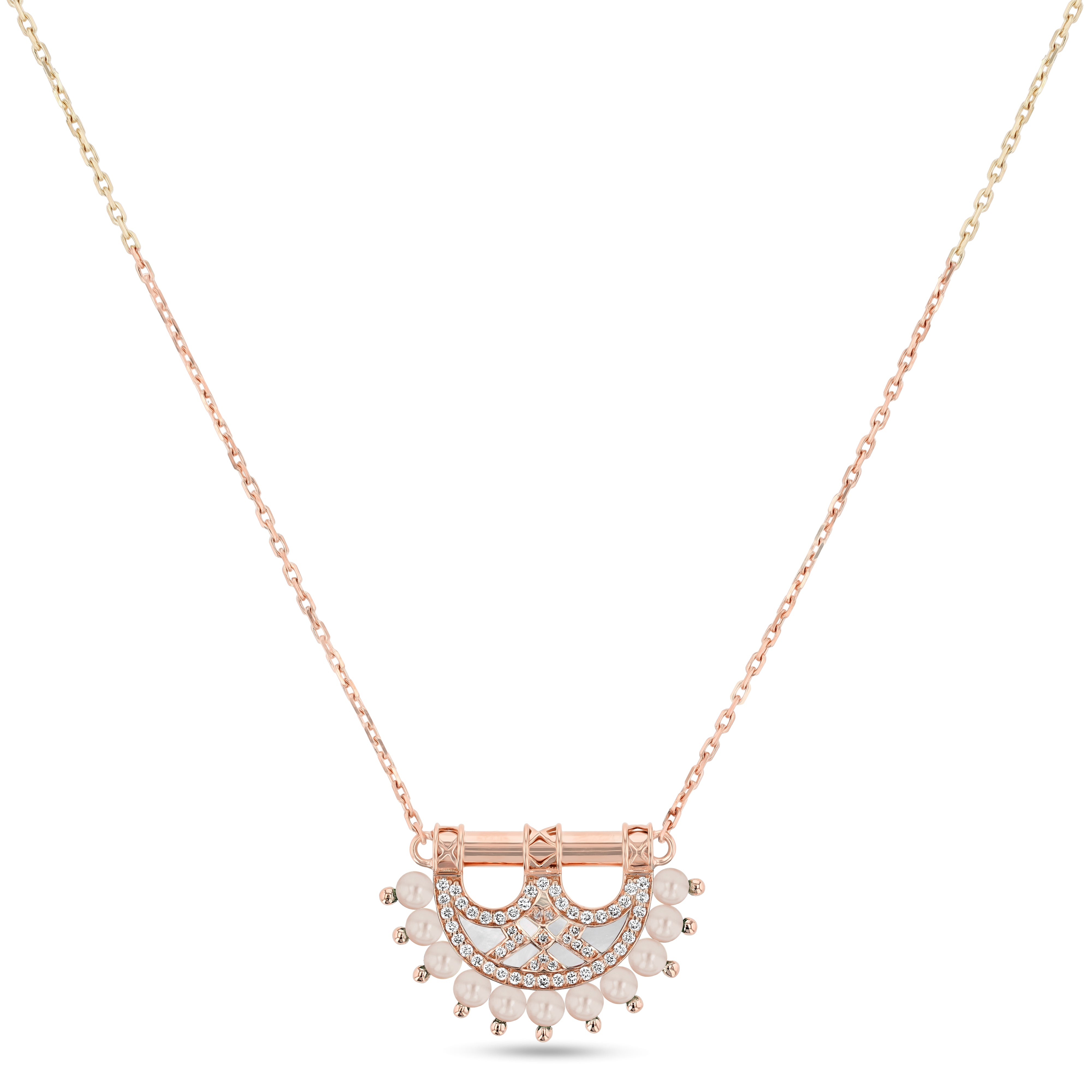 Heritage Mosaic Mini Pendant – Rose Gold, Pearl