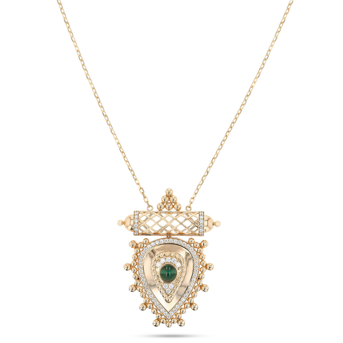 Al Qasr Medium Pendant Pearl — Malachite#Stone_Malachite