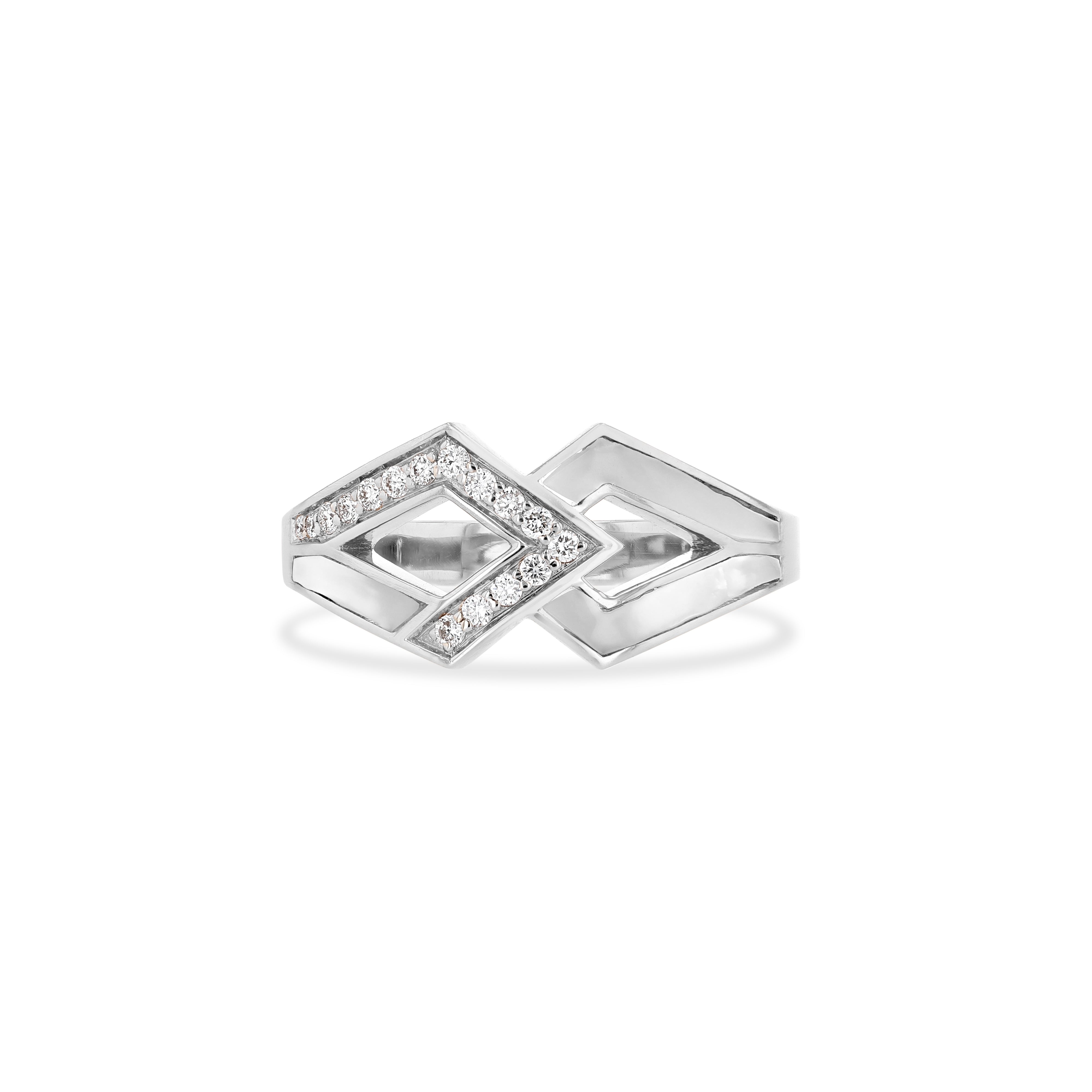 Eternity Edge Ring – Mother of Pearl | White Gold