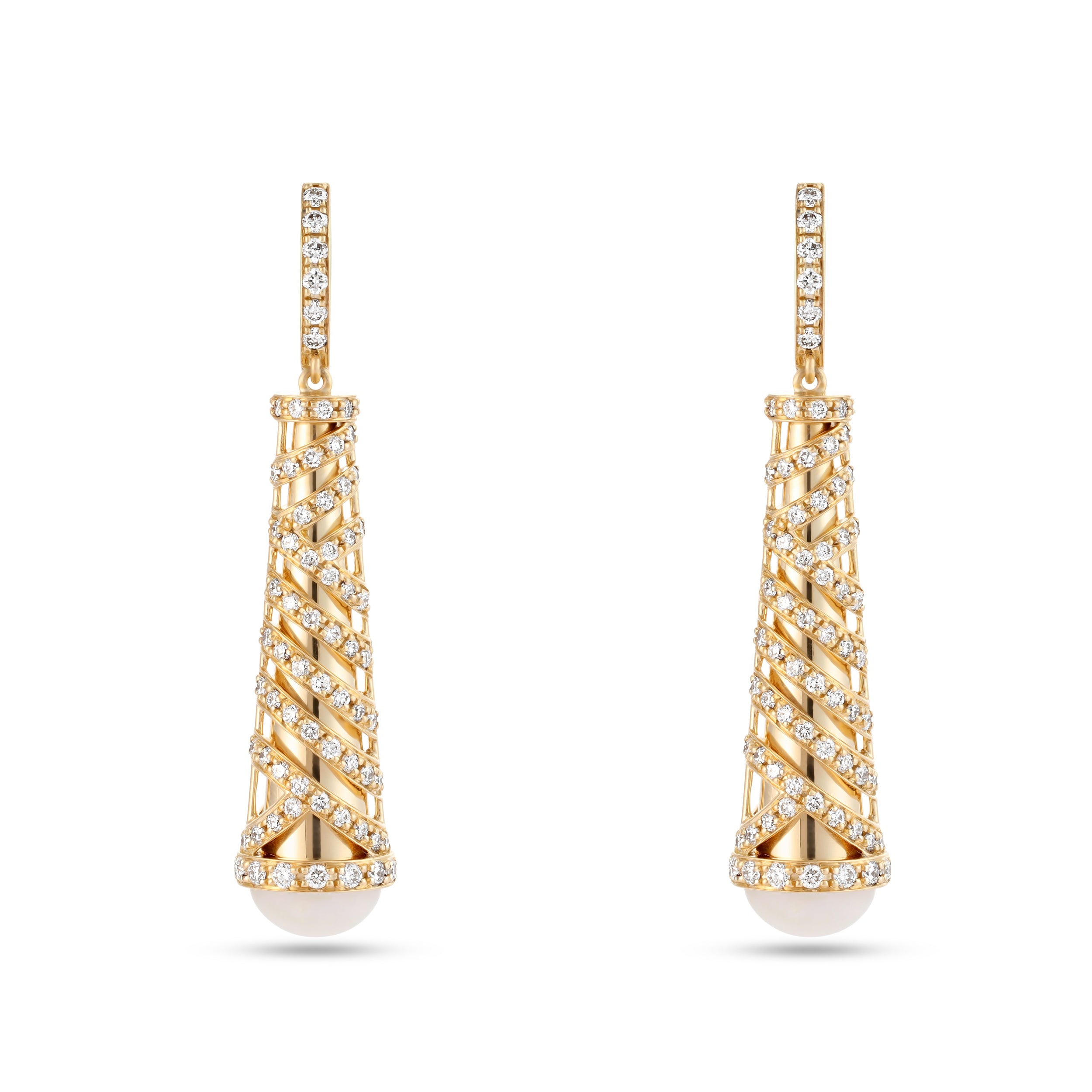 Palm Hanging Large Pearl Earrings