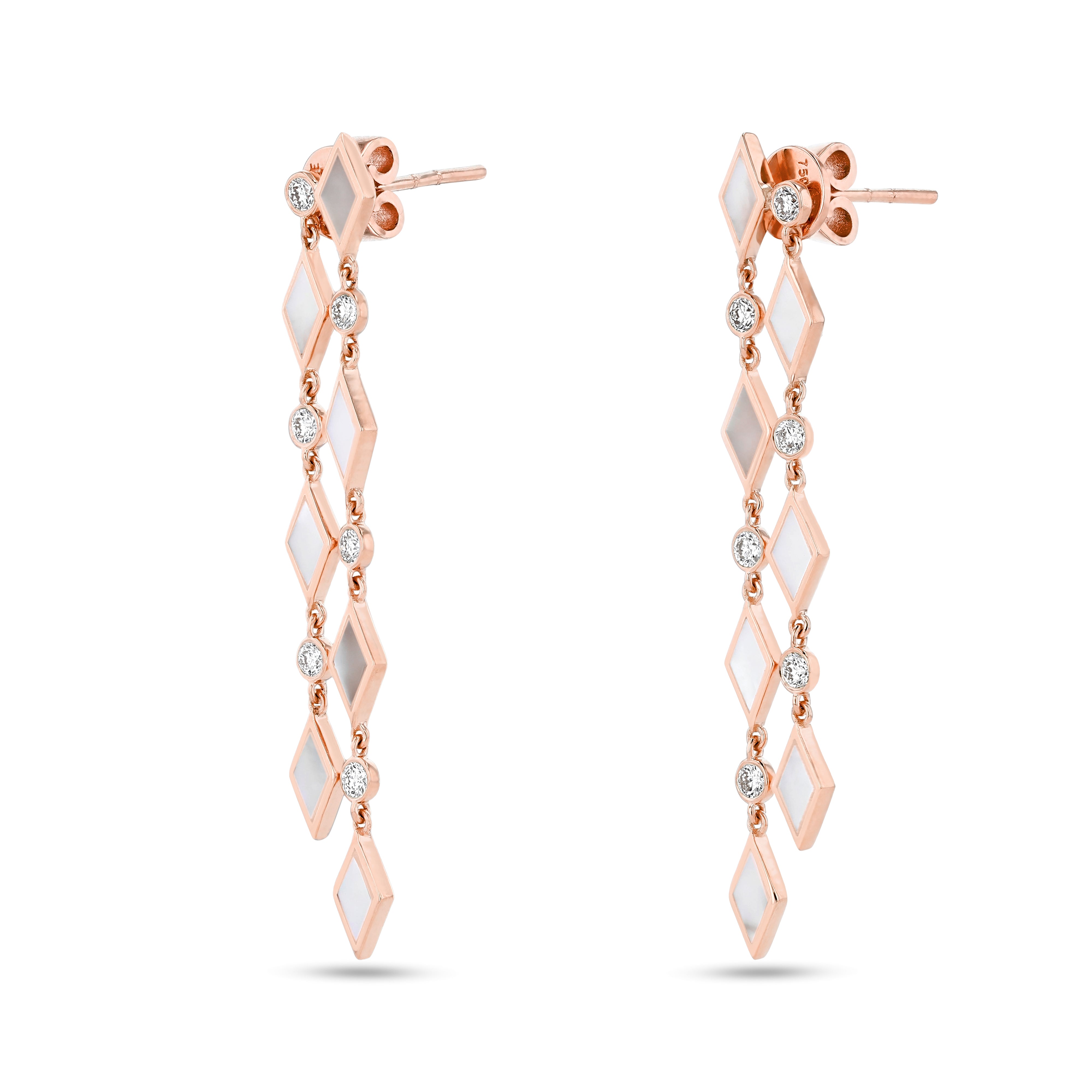 Eternity Hanging Earrings – Mother of Pearl | Rose Gold