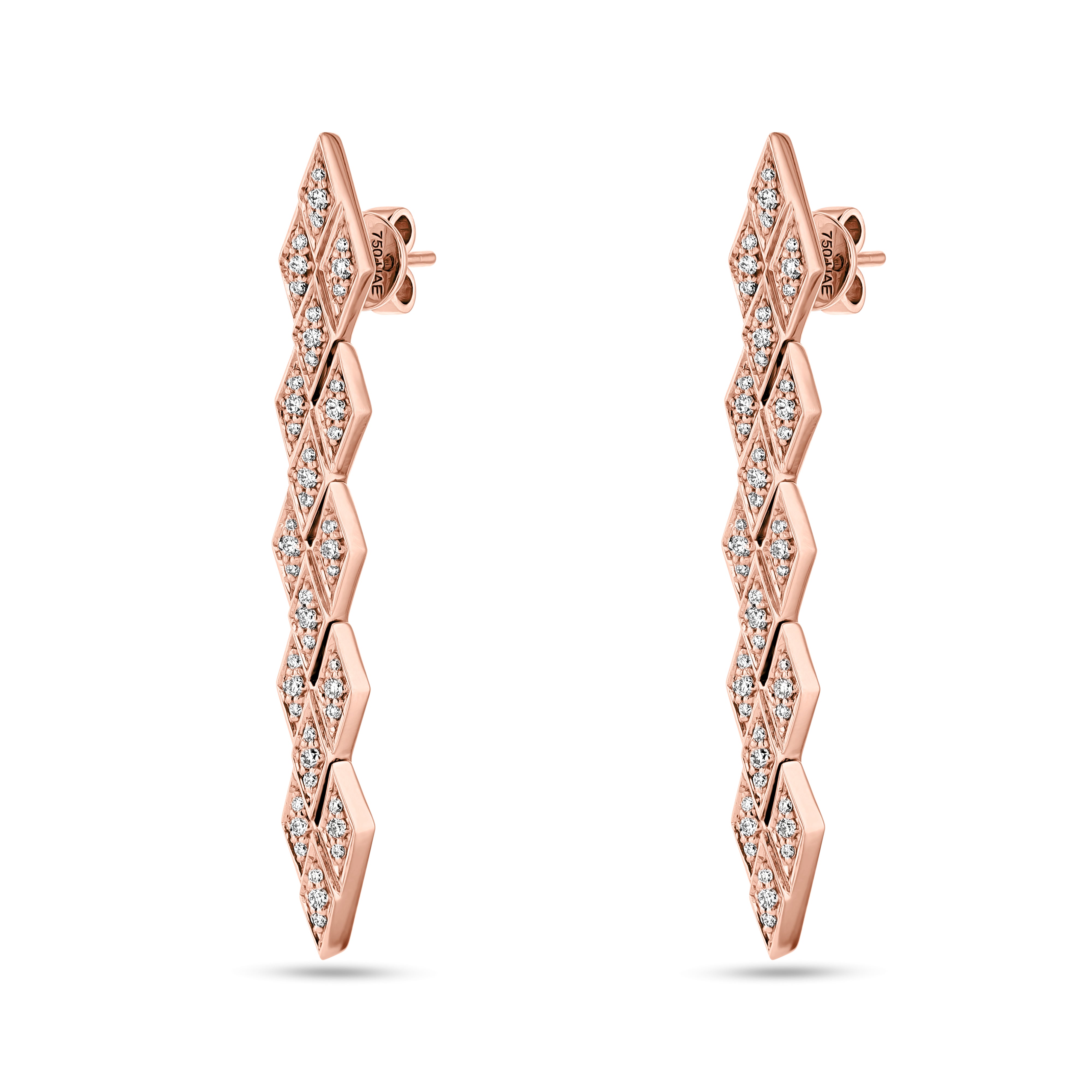 Eternity Drop Diamond Earrings – Rose Gold