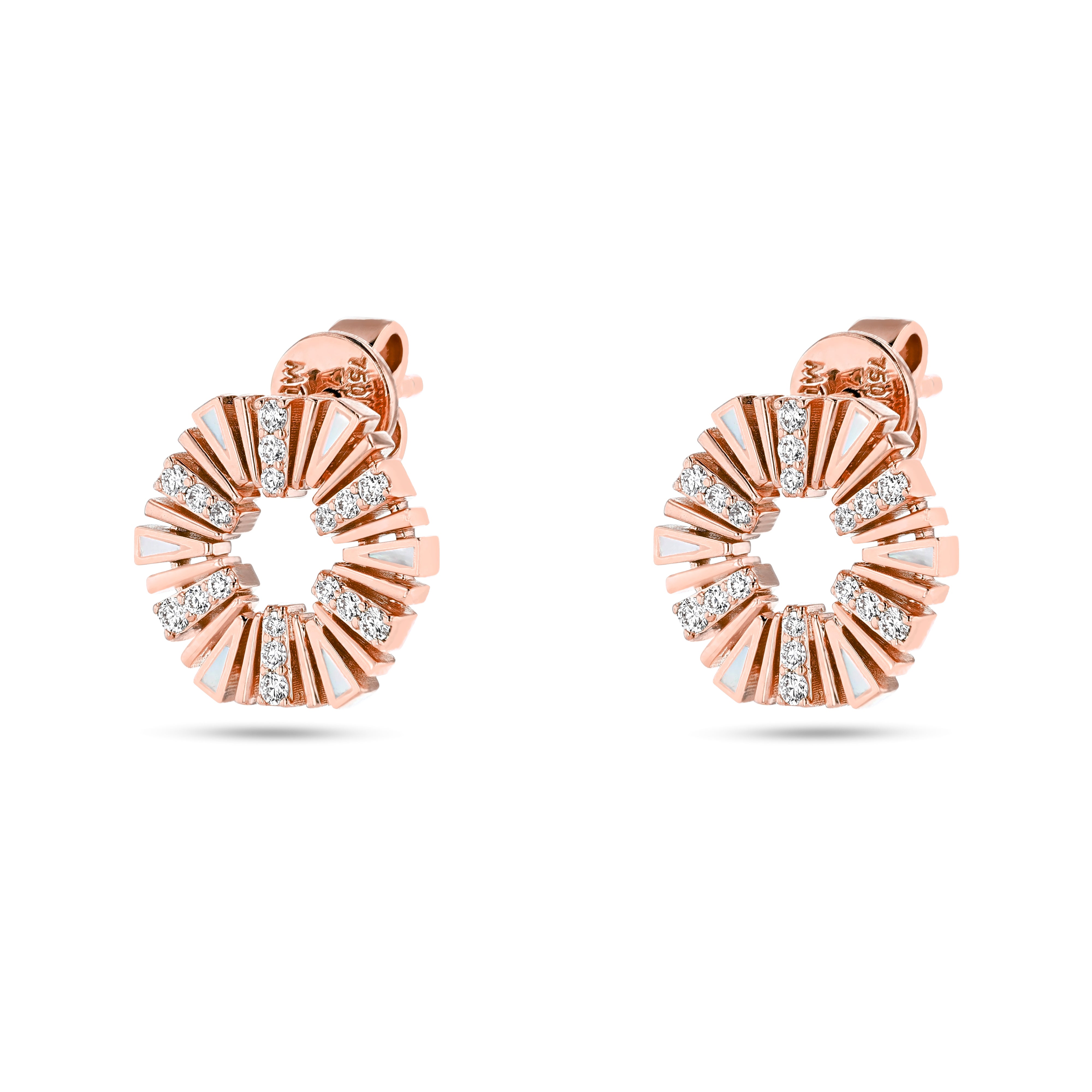 Al Fajr Shurooq Small Stud Earrings Rose Gold